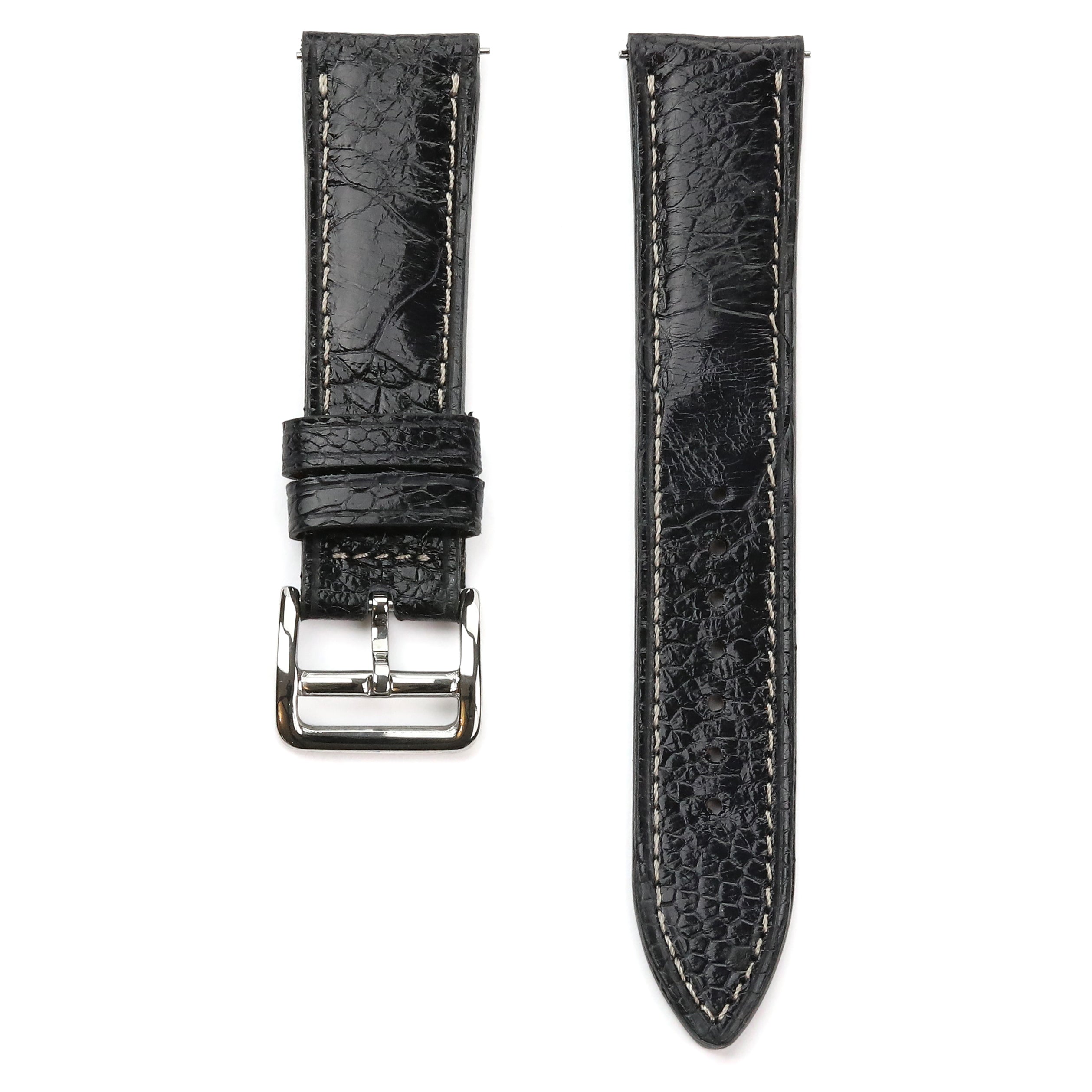 Gerçek deri el yapımı akıllı pimli arkada kullanılan deri anti-alerjik siyah renkli erkek saat kordonu