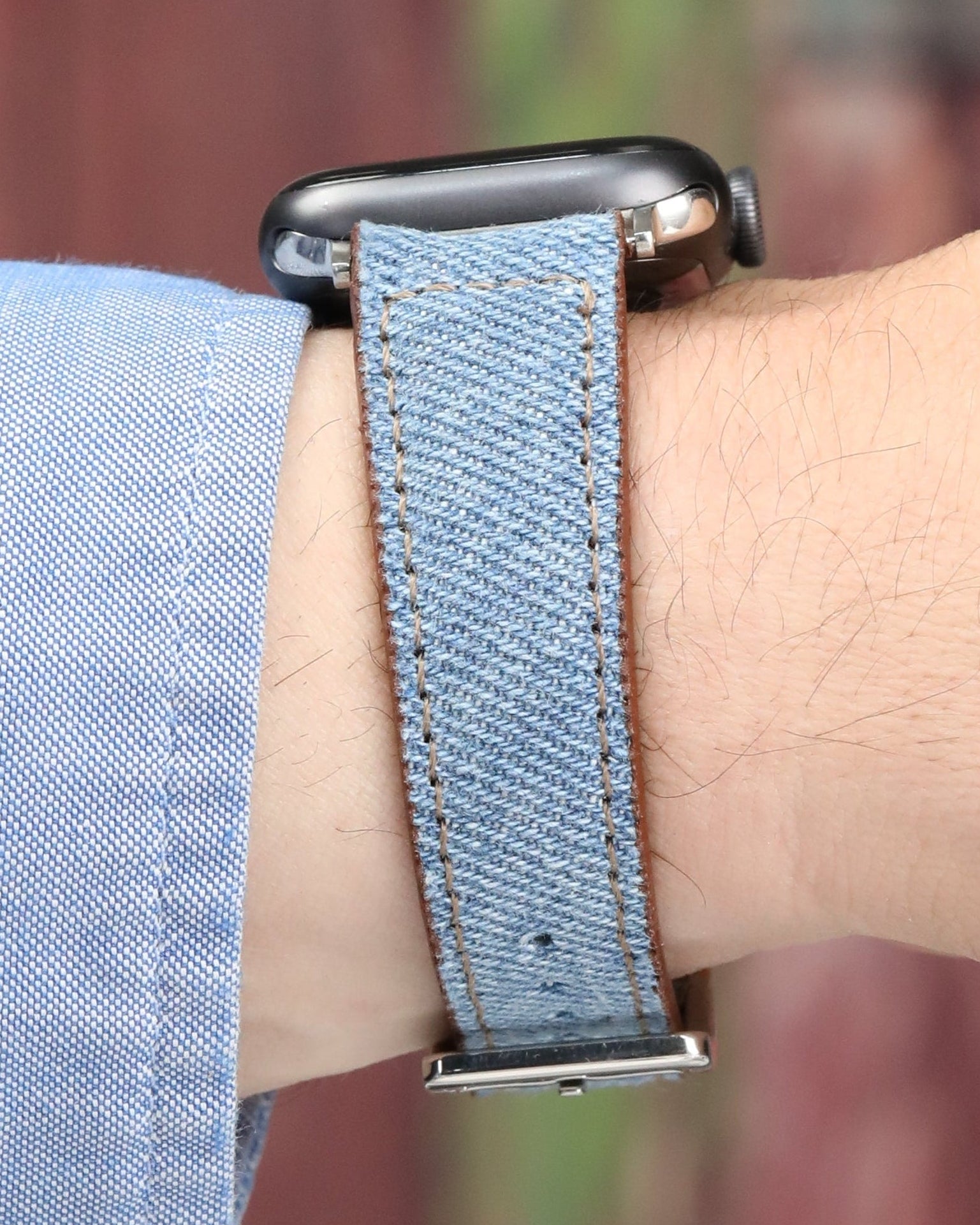 Kot el yapımı antialerjik arka derili apple watch ultra ile uyumlu kordon