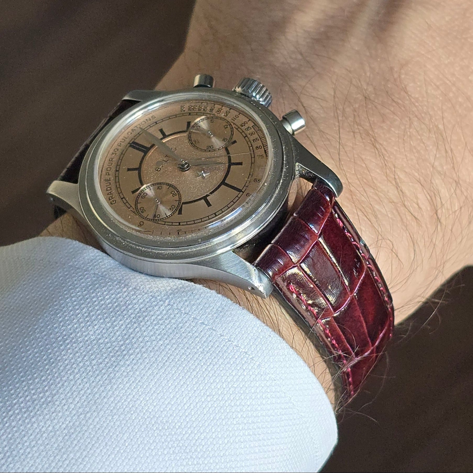 Gerçek deri el yapımı bordo renk akıllı pimli baskılı deri kordon