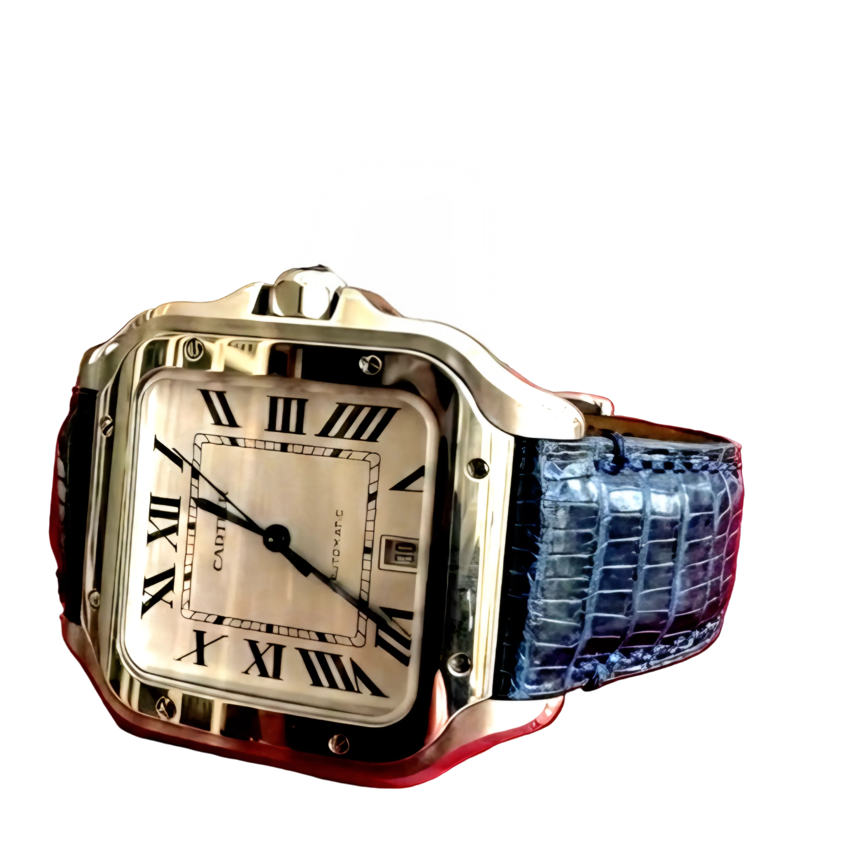 Gerçek deri lacivert renk el yapımı cartier uyumlu kordon