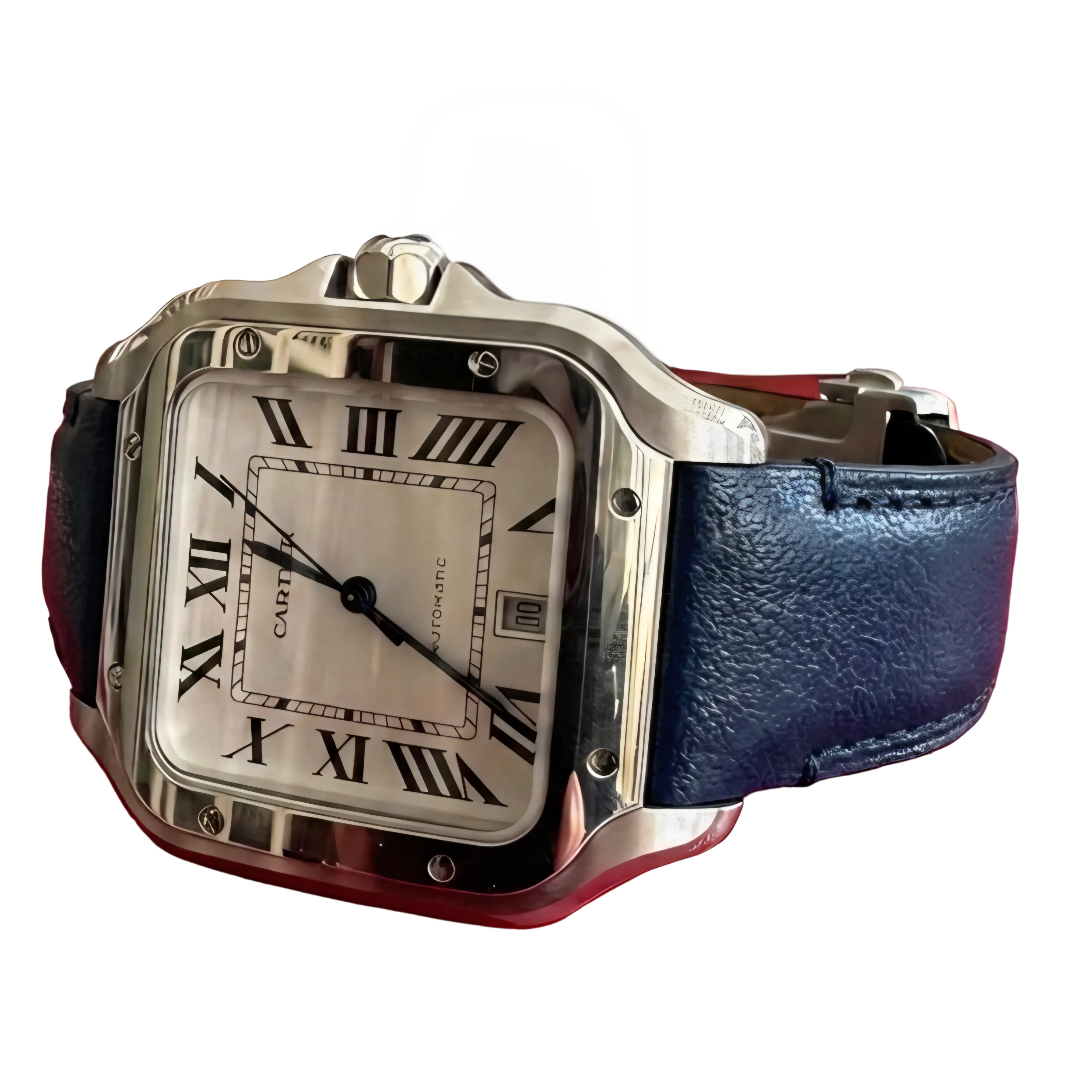 Gerçek deri lacivert renkli el yapımı cartier uyumlu kordon