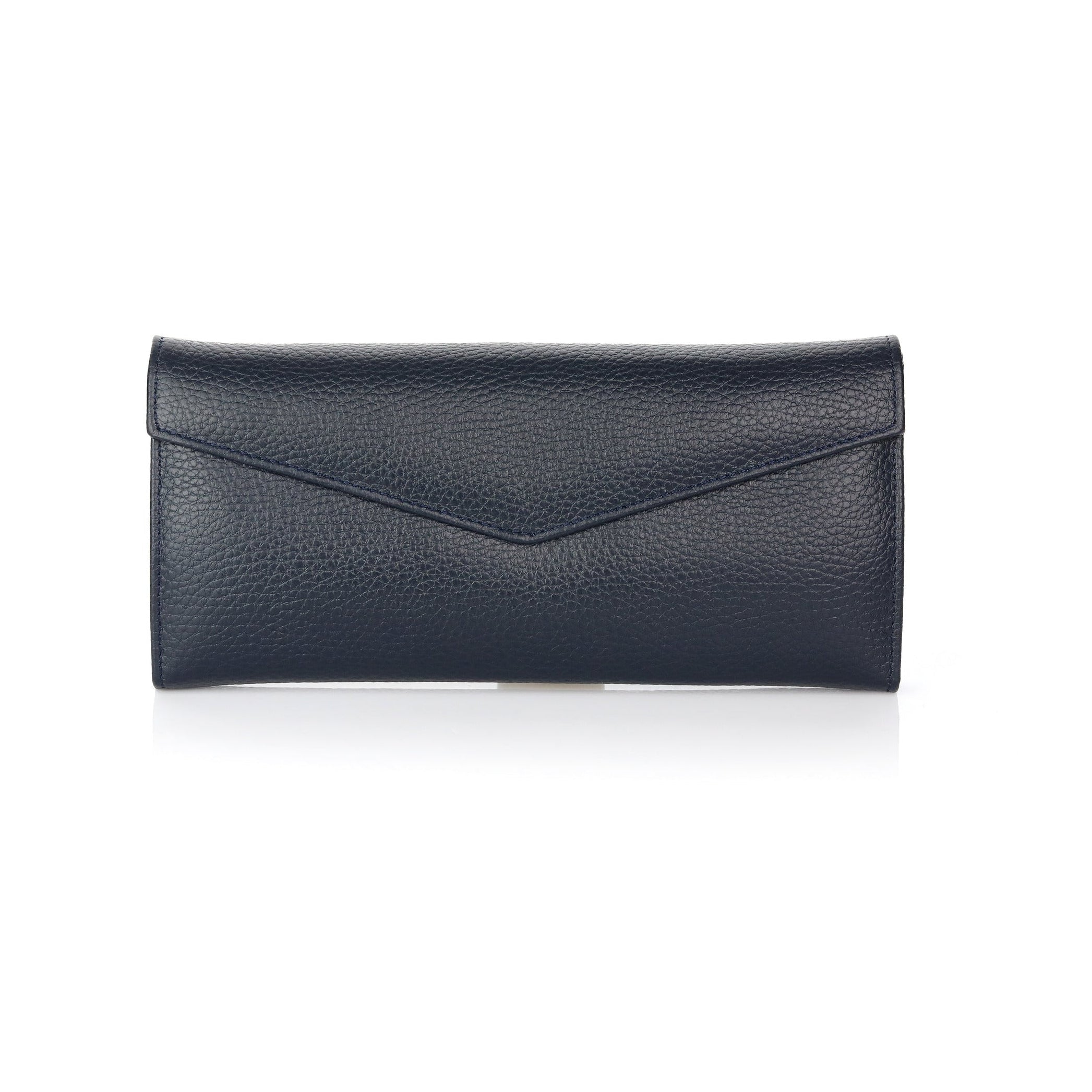 İçi ve dışı gerçek deri el yapımı lacivert renk taki çantası