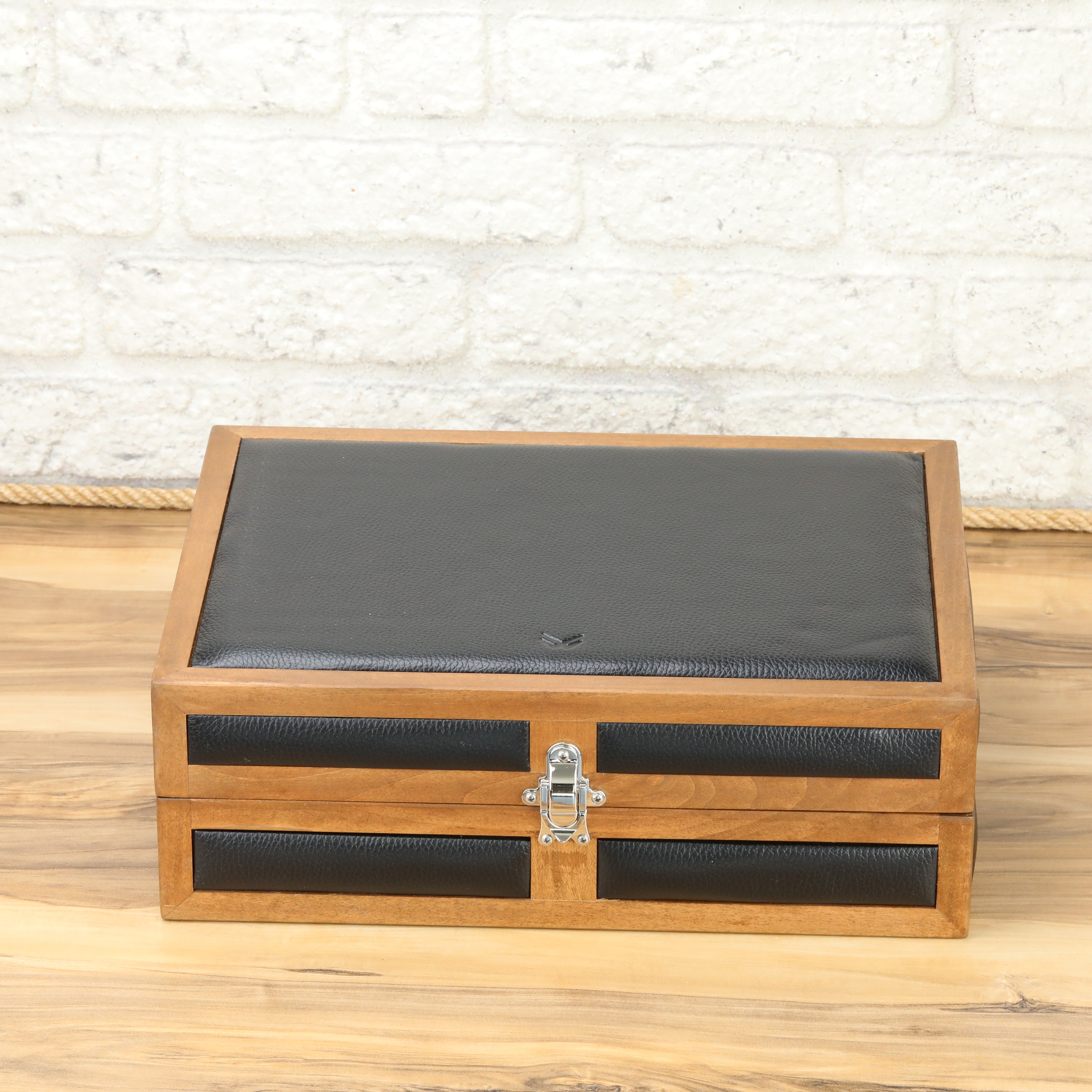 Heritage 15 Ahşap Saat Kutusu / Siyah