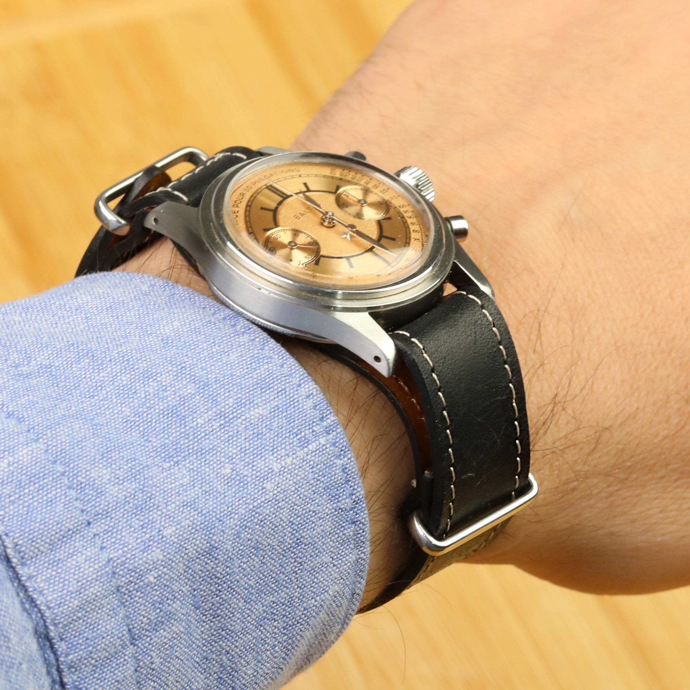 Gerçek deri el yapımı akıllı pimli nato kayış