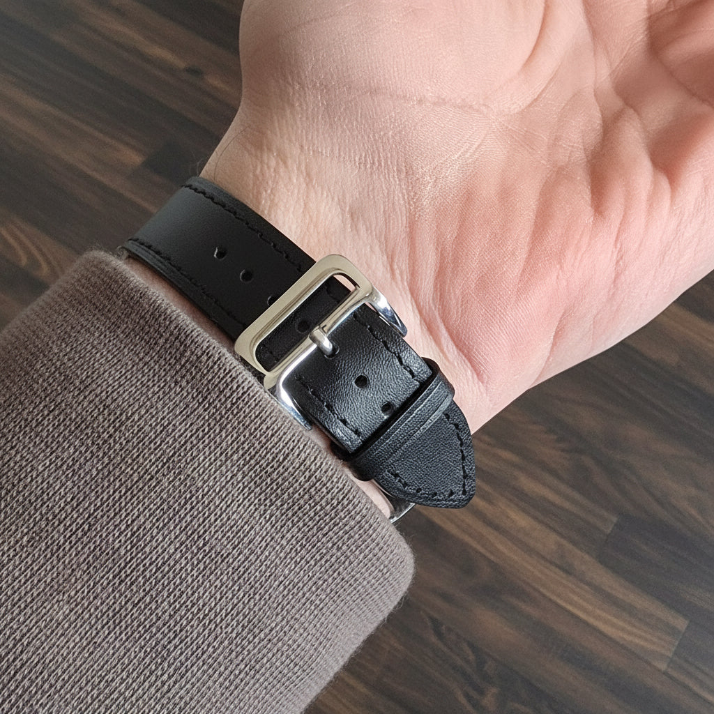 Napa Mat Siyah Deri Kordon