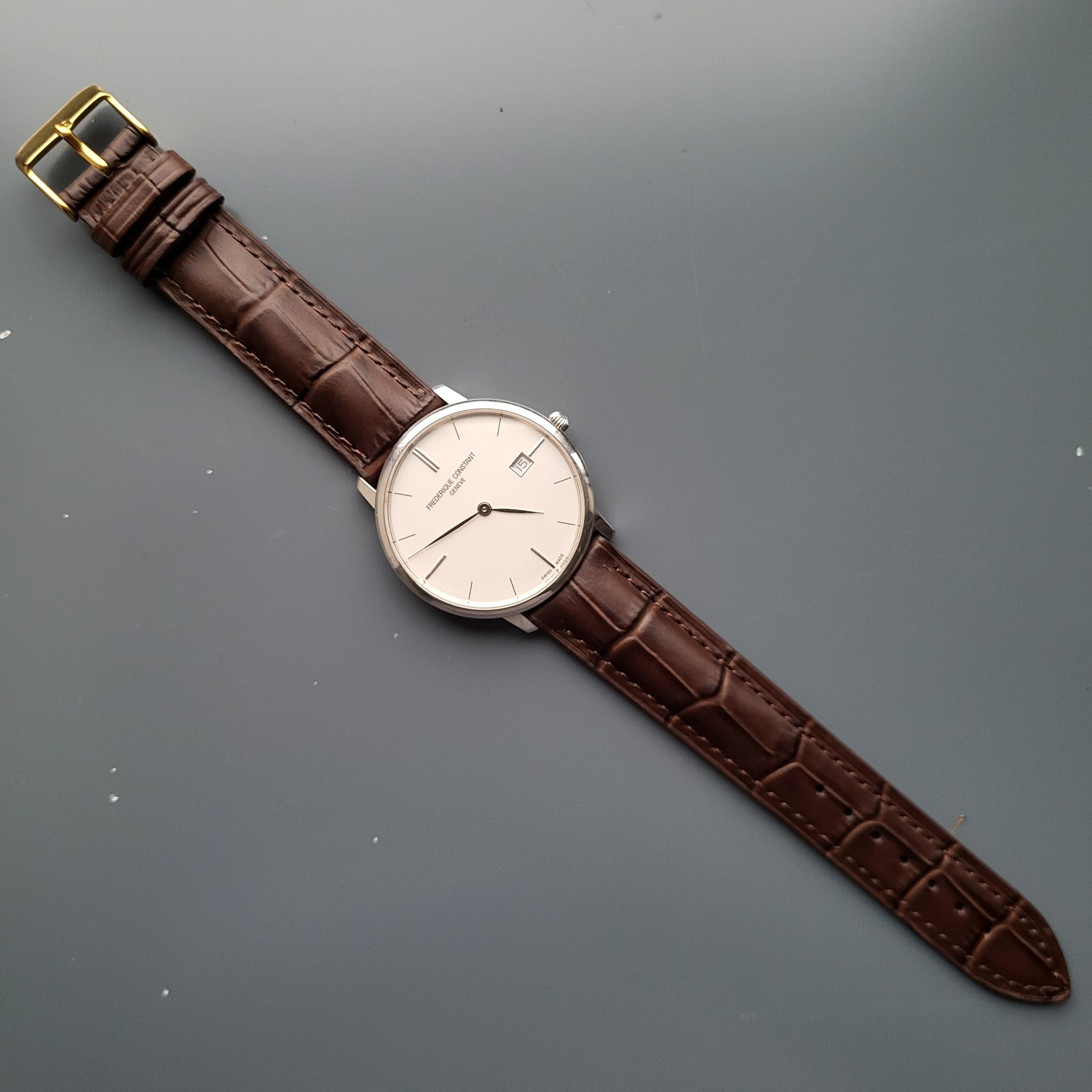 Gold Tokalı Alaturka Kroko Deri Kordon