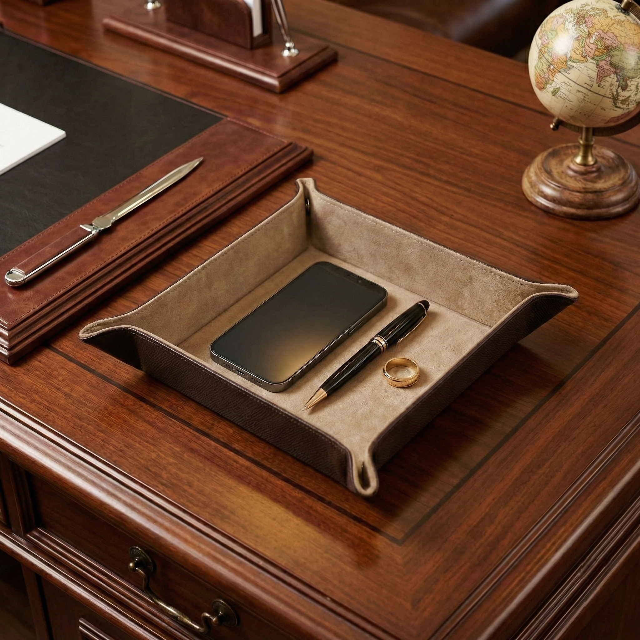 Octavia Kahverengi Vale Gerçek Deri Tepsi