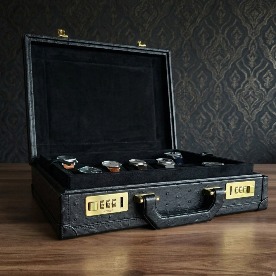 Bond Saat Kutusu 15'li Devekuşu Derisi