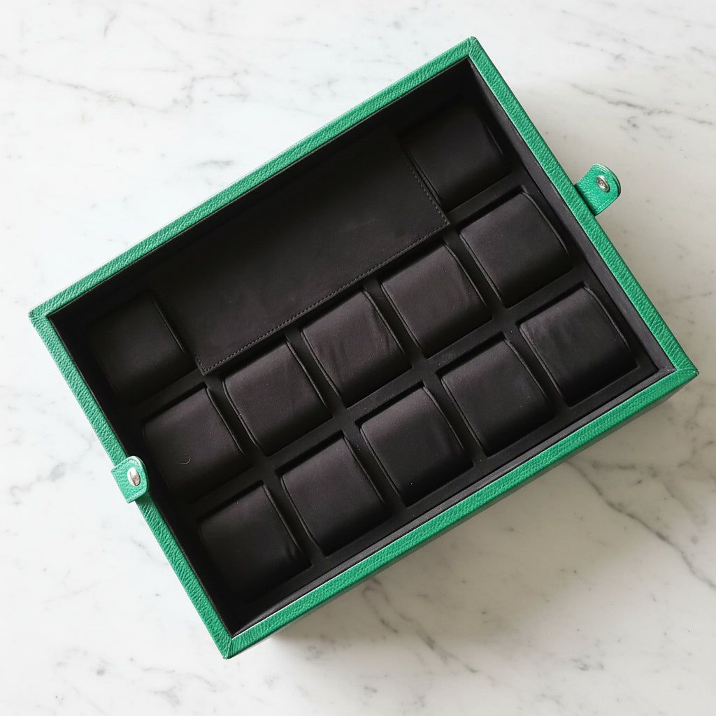 12'li Bolt Deri Saat Koleksiyon Kutusu Yeşil