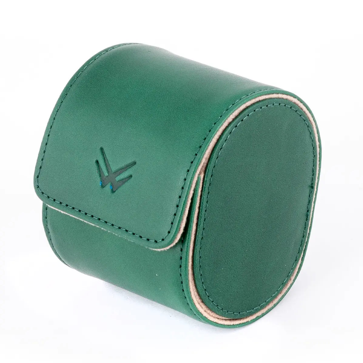 Dışı yesil renkli dana derisi içi oğlak süet saat taşıma çantası