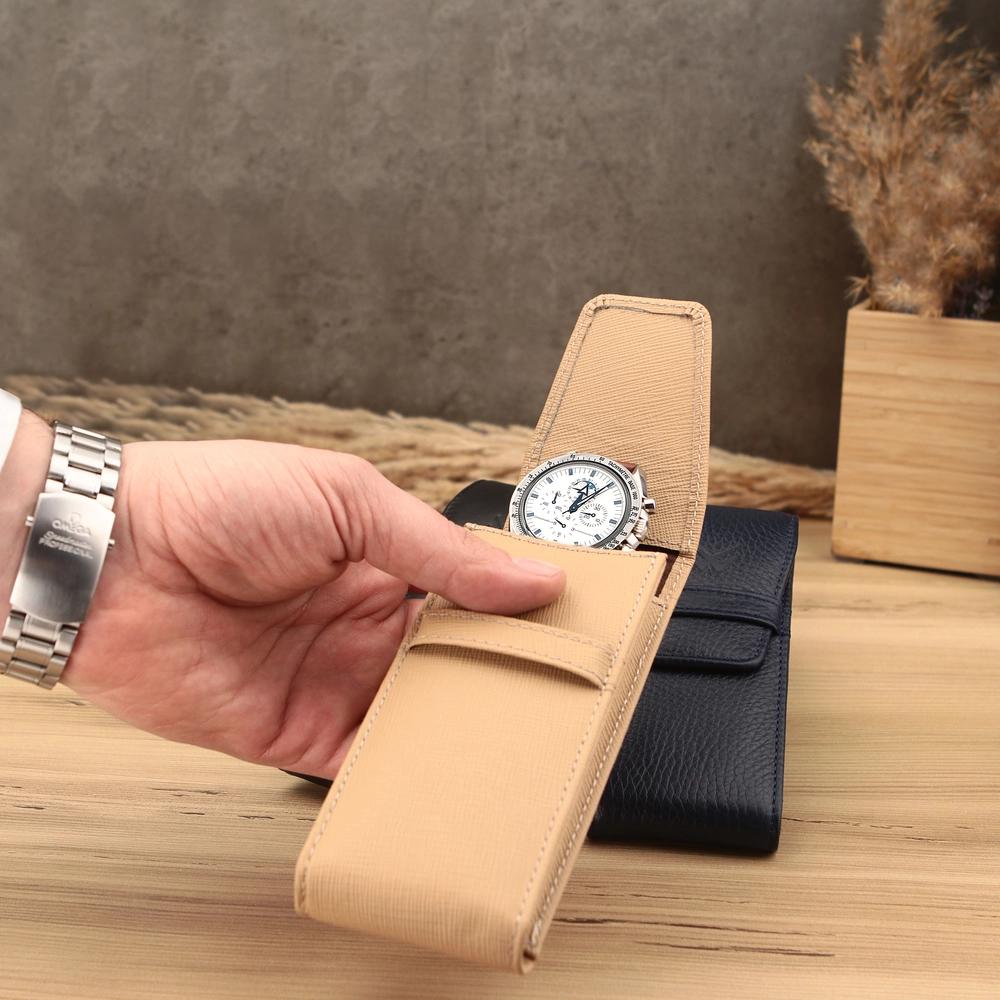 Beige Deri Saat Kesesi - ONYWATCH