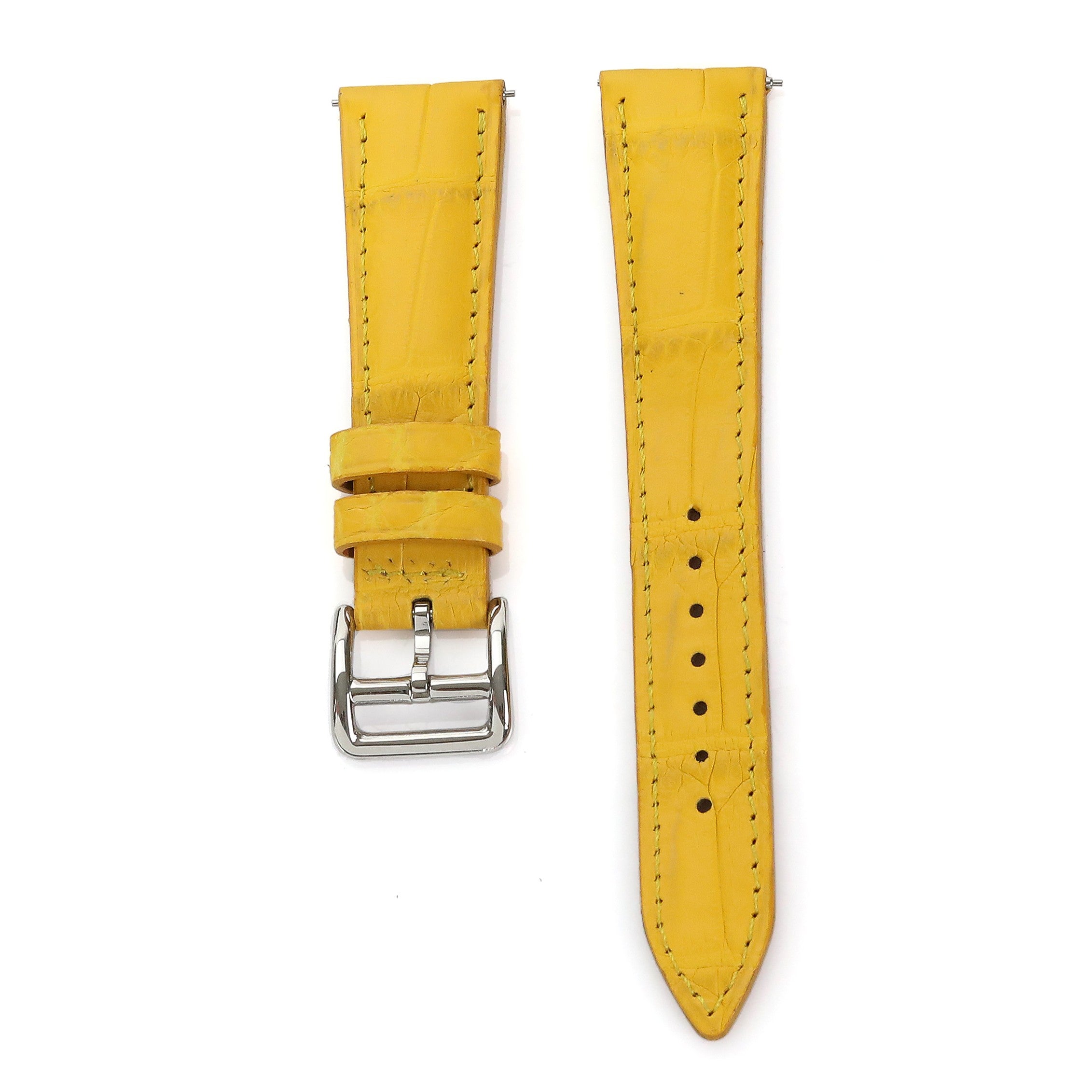 Gerçek egzotik deri el yapımı sarı deri saat kordonu