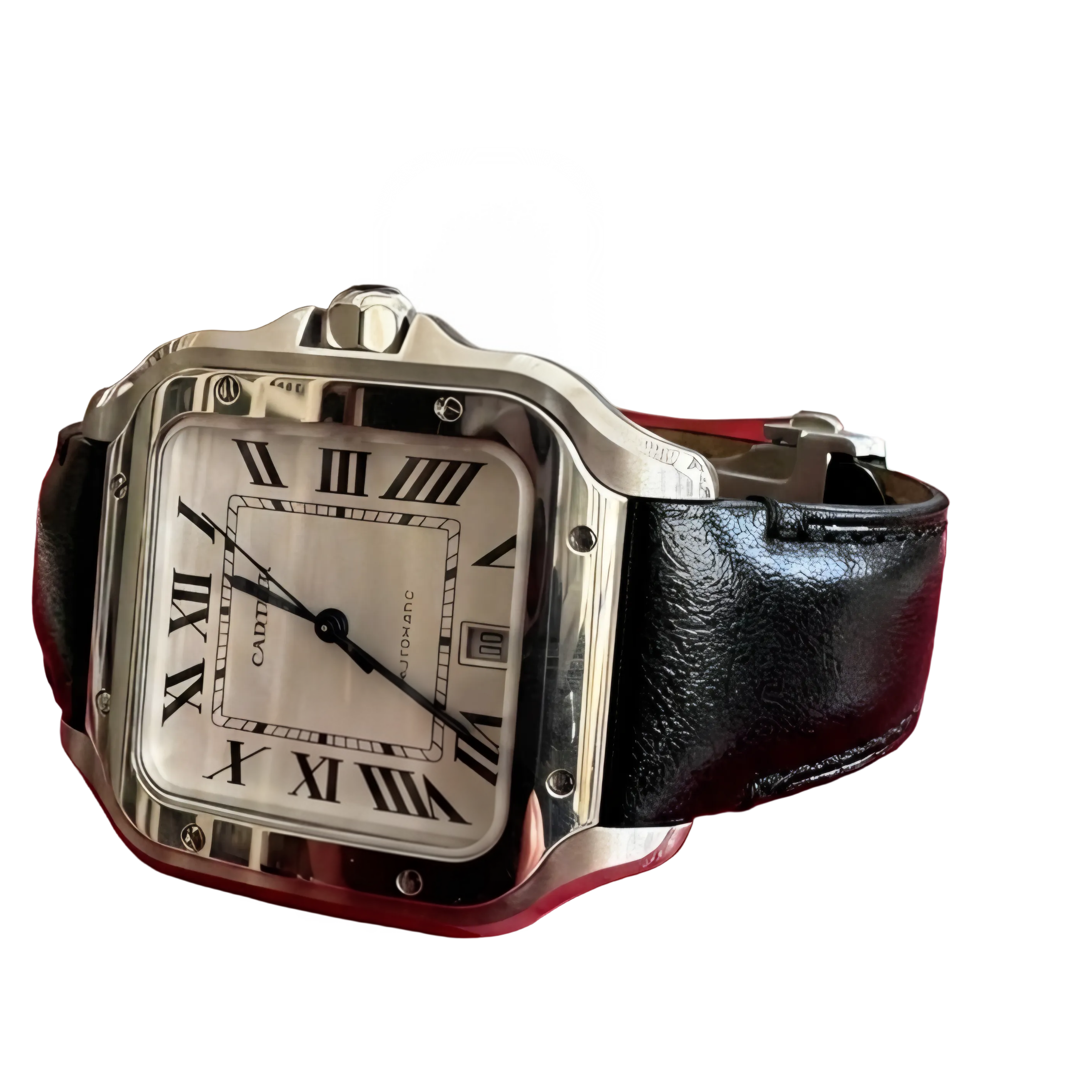 Gerçek deri el yapımı cartier santos uyumlu deri kayış