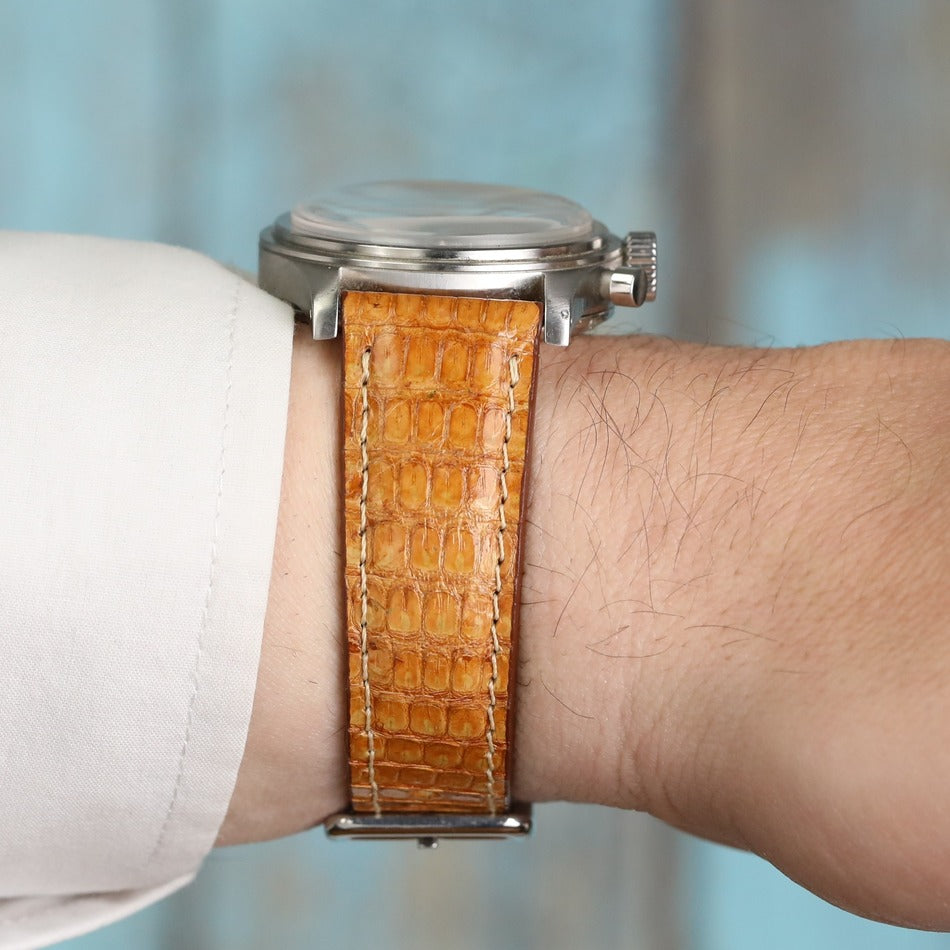 Gerçek dana derisi el yapımı taba renkli deri saat kordonu