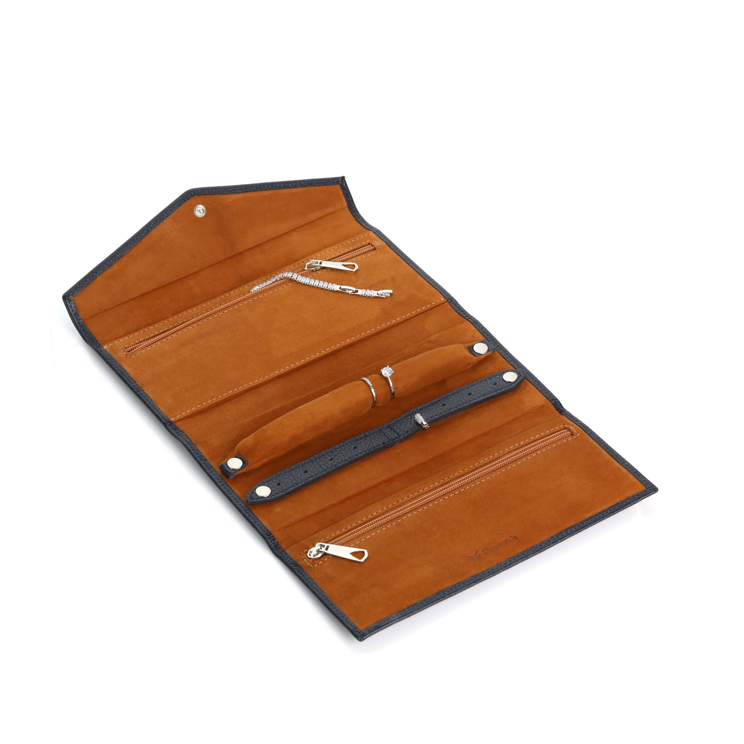 İçi ve dışı gerçek deri el yapımı lacivert renk takı çantası