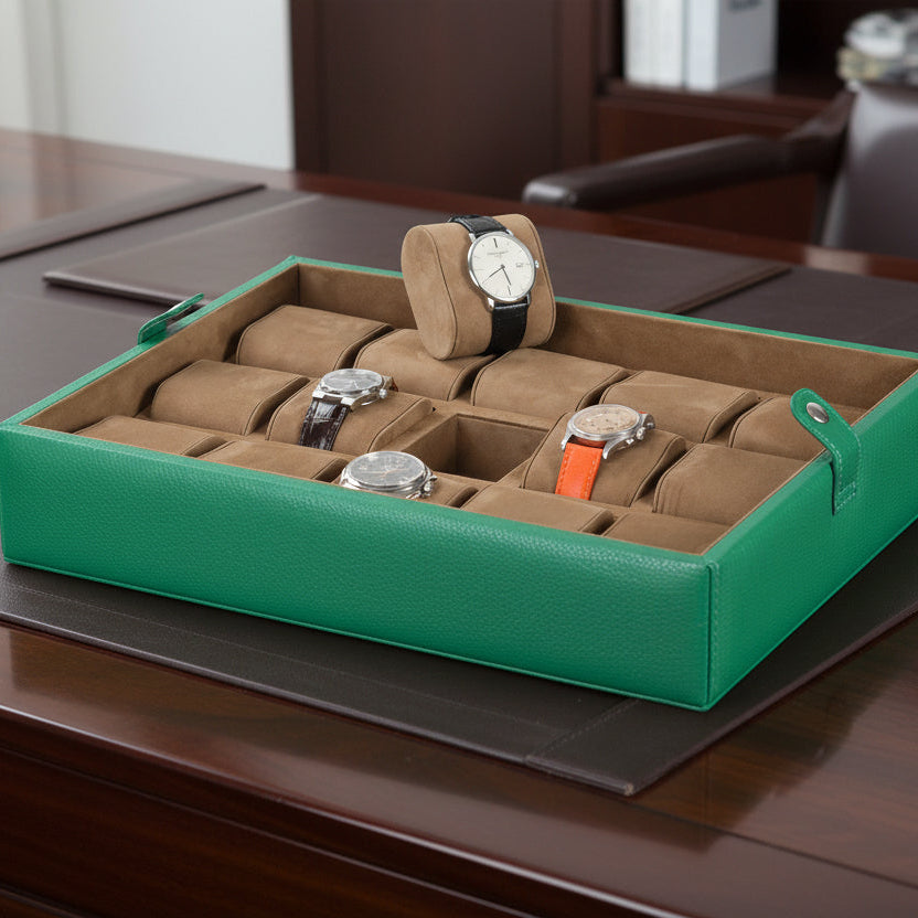 el yapımı gerçek deri lüks saat saklama kutusu