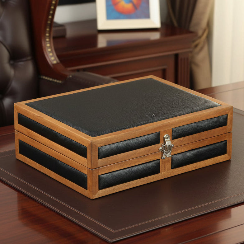 Heritage 15 Ahşap Saat Kutusu / Siyah