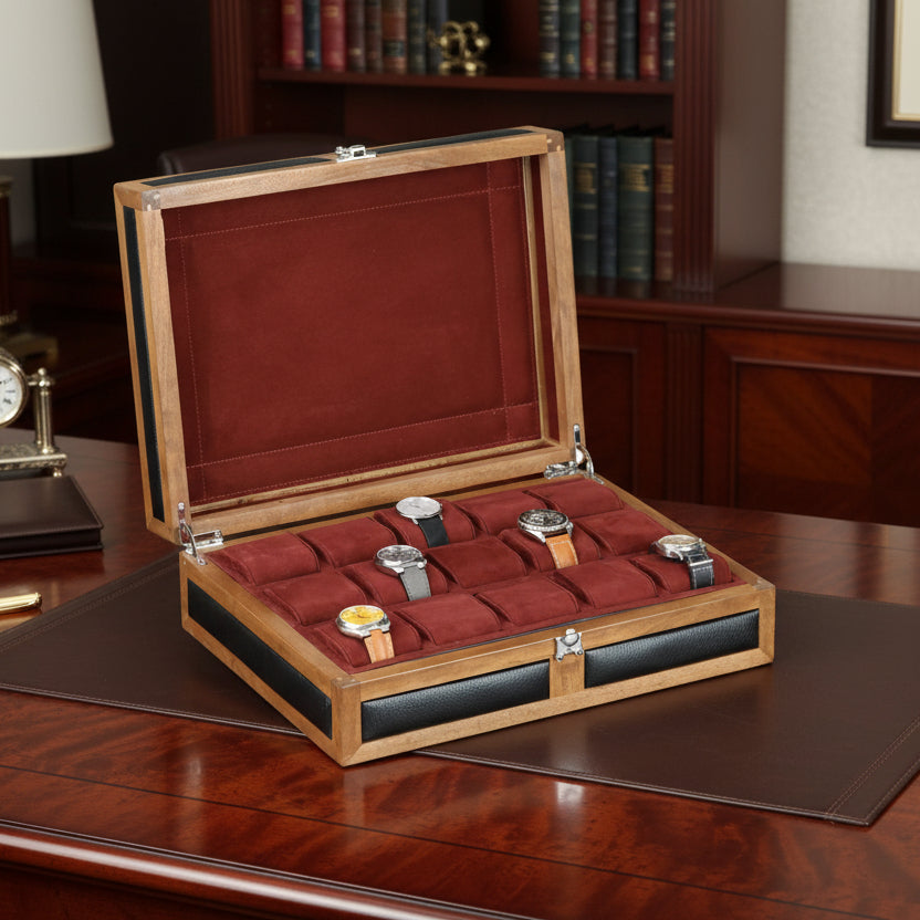 Heritage 15 Ahşap Saat Kutusu / Siyah