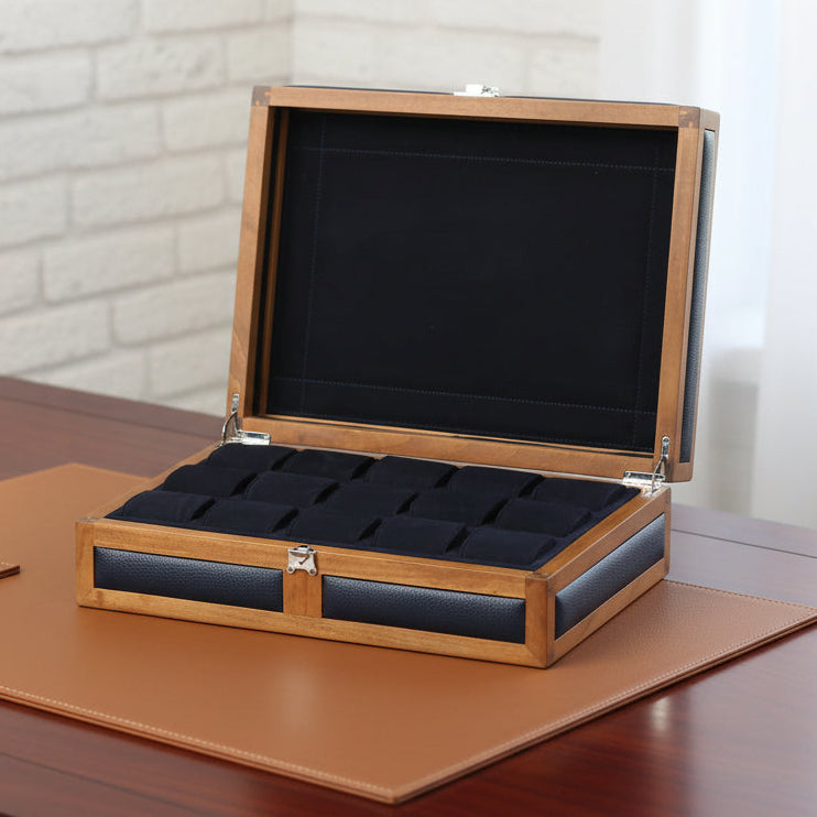 Heritage 10 Ahşap Saat Kutusu / Lacivert