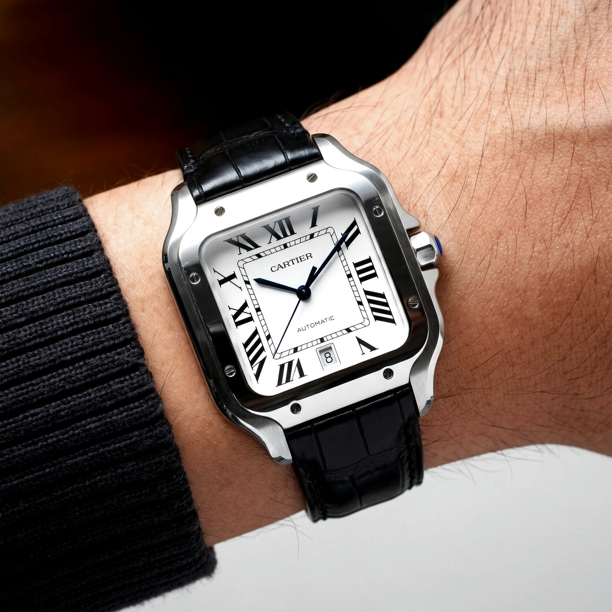 C. Santos / Dumont Uyumlu Deri Kordon / Siyah