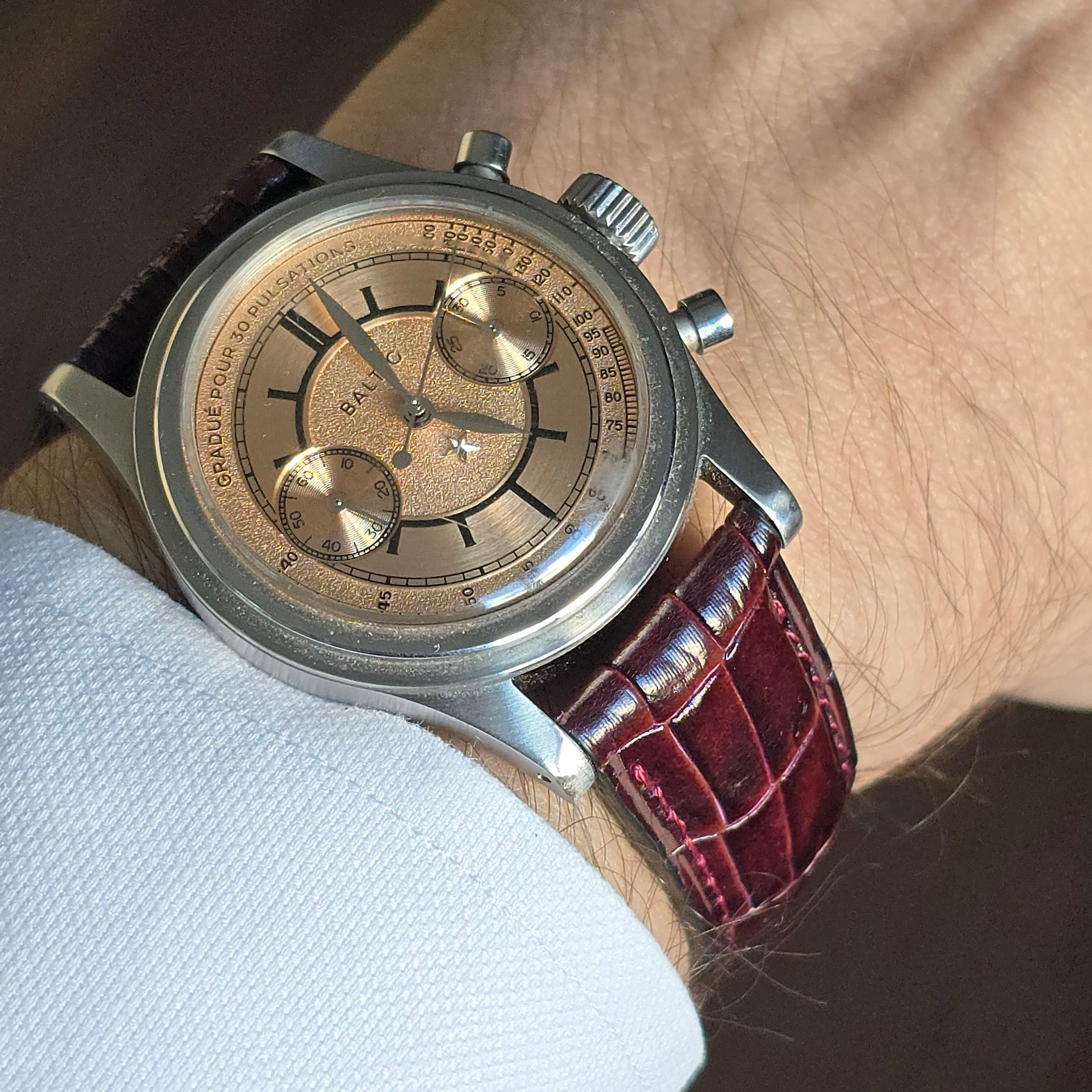 Bordo Kroko Baskılı Deri Kordon