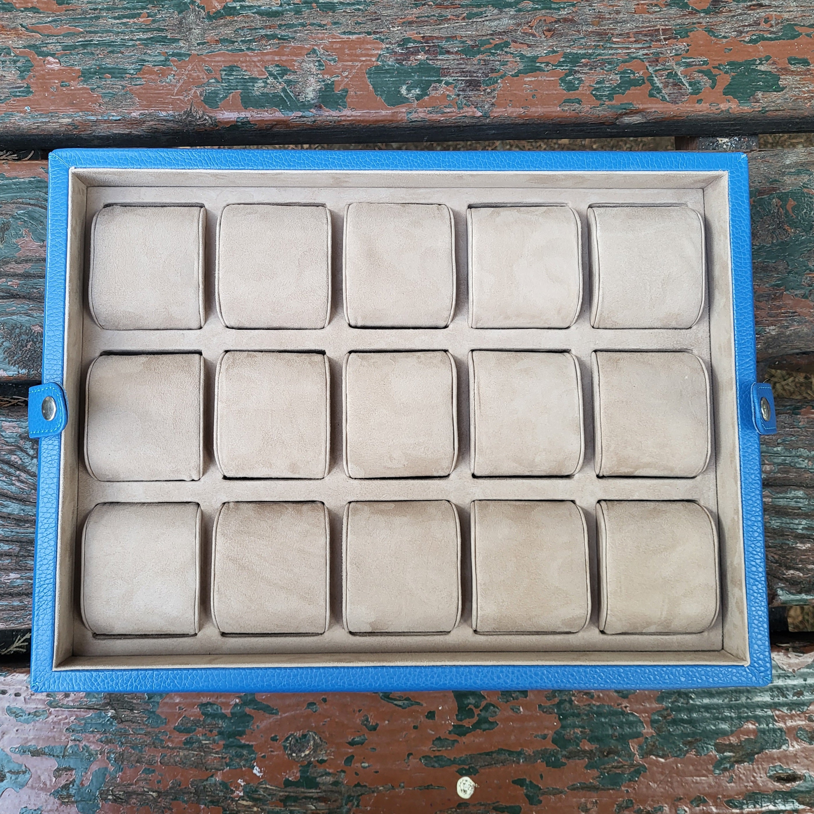 Mavi Deri Saat Kutusu 15'li