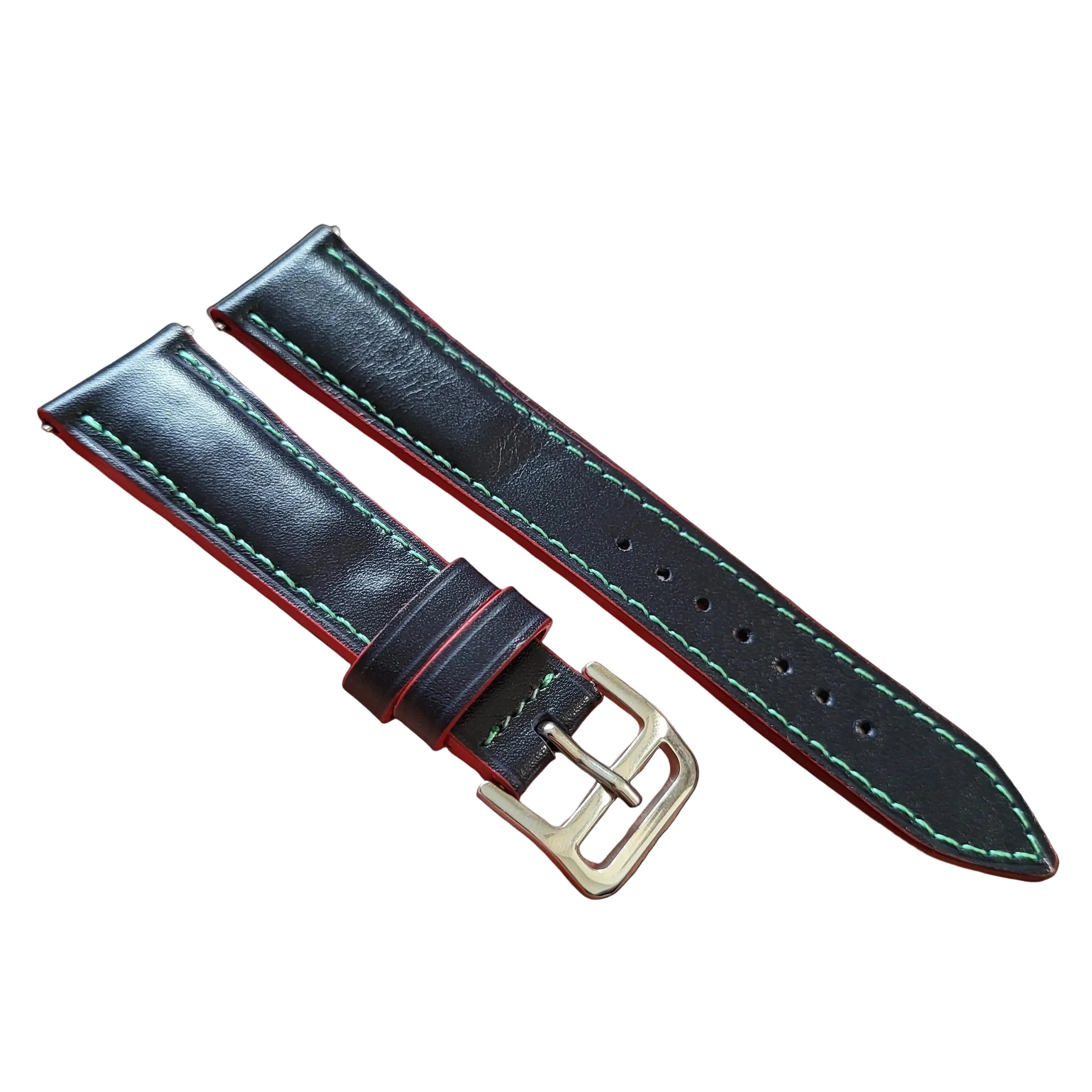 Contrast Series Deri Kordon (Siyah/Kırmızı)