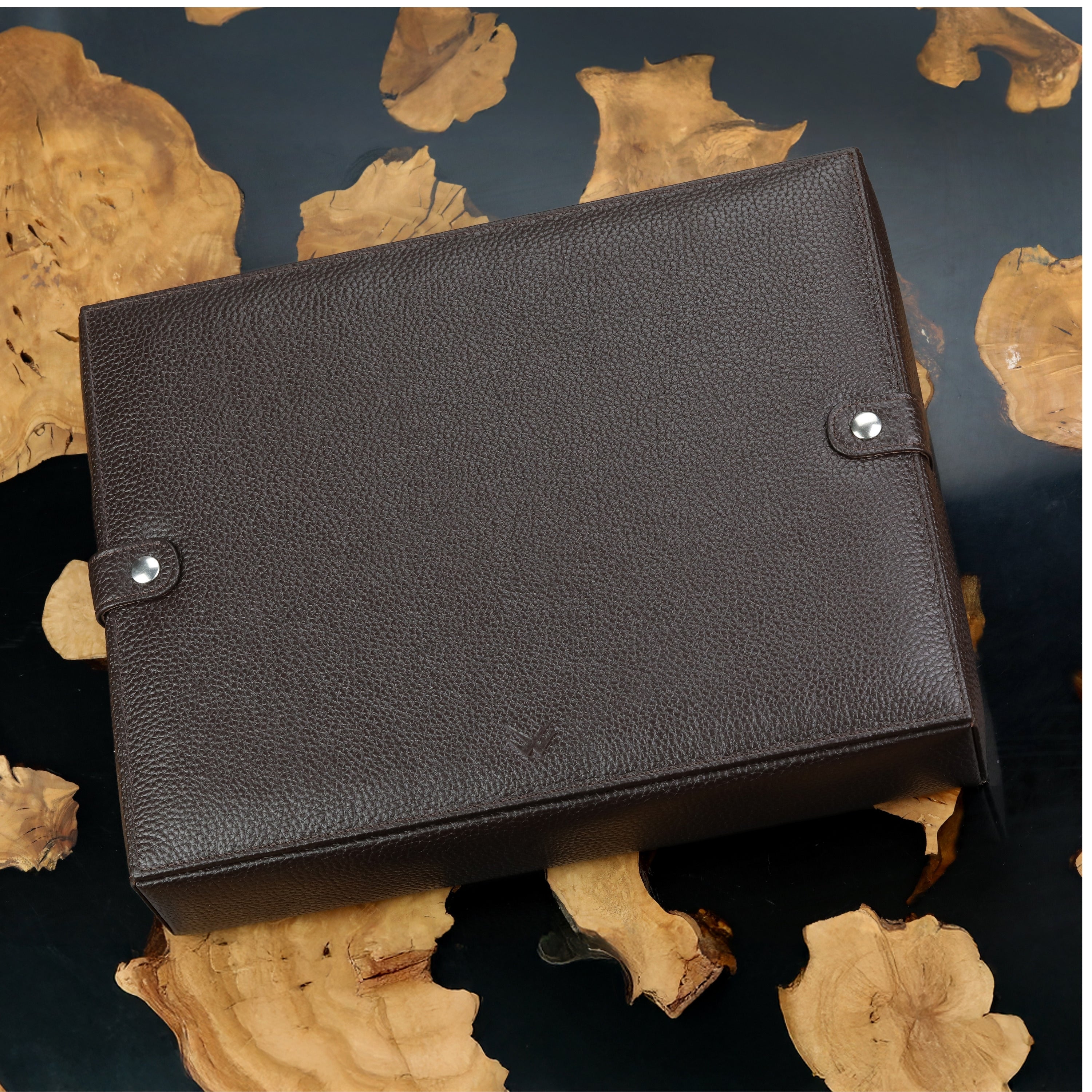 Koyu Kahve Deri Saat Kutusu 15'li