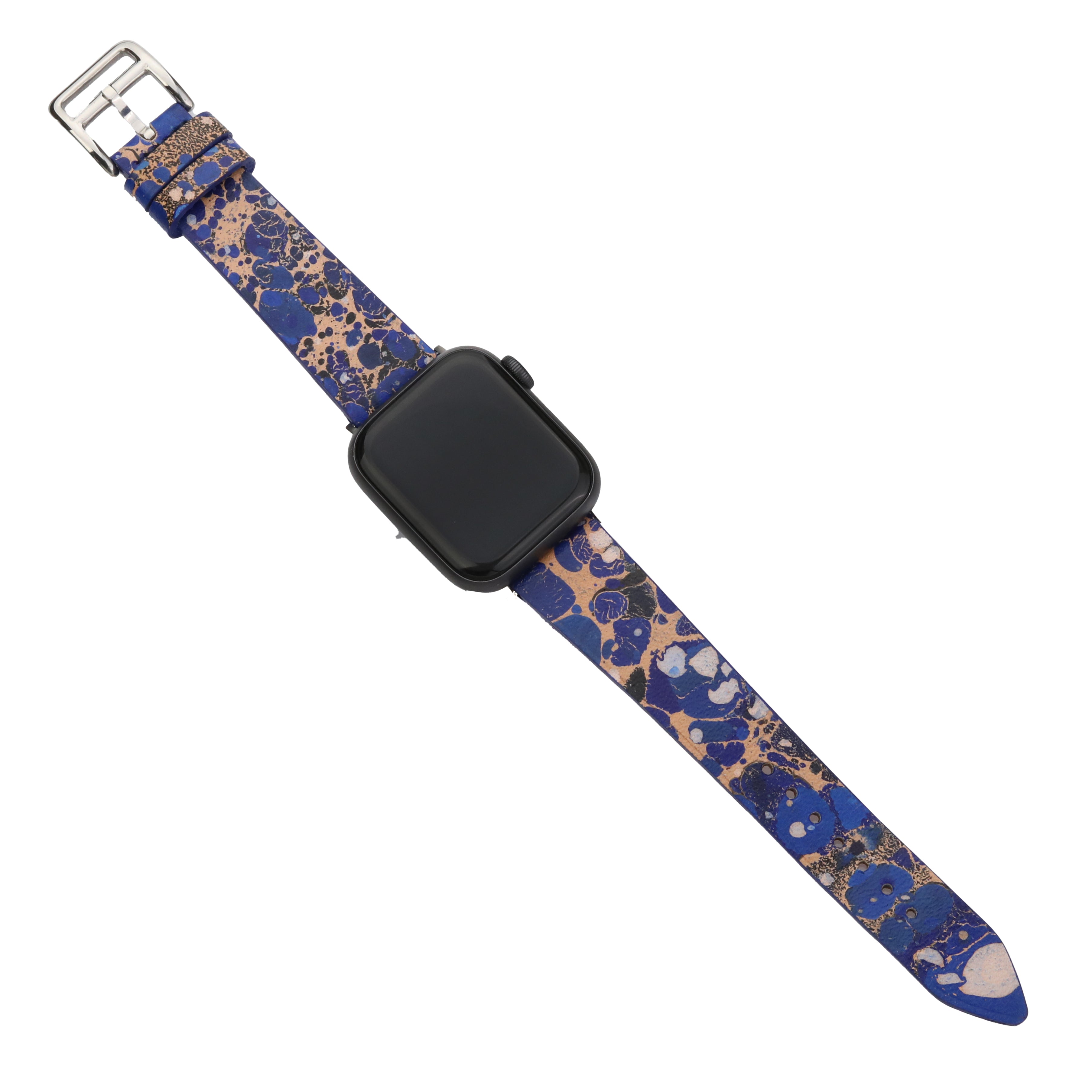 Apple Watch Kayis -  Ebru Boyama Mavi