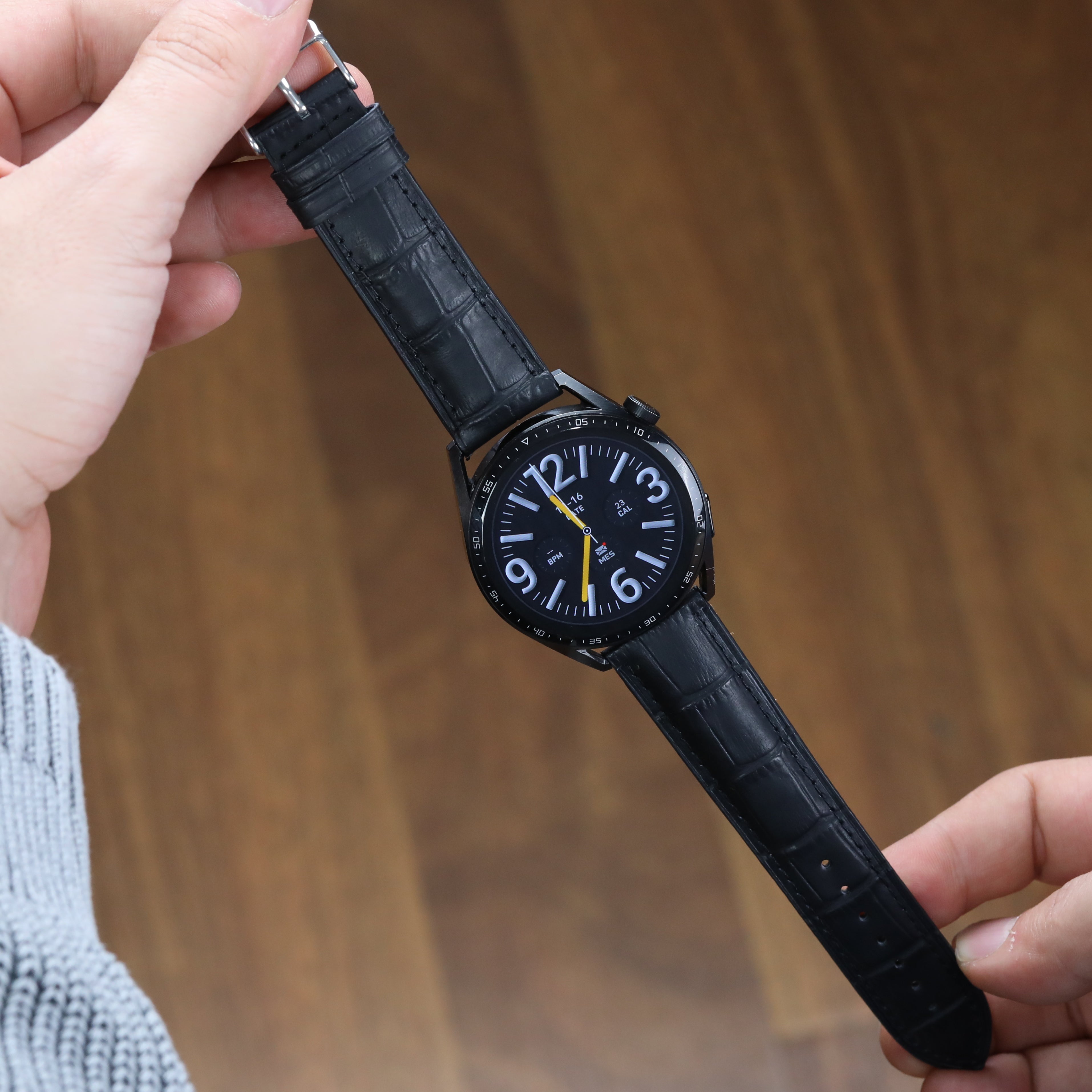 Huawei Watch Deri Kordon ( Siyah Kroko)