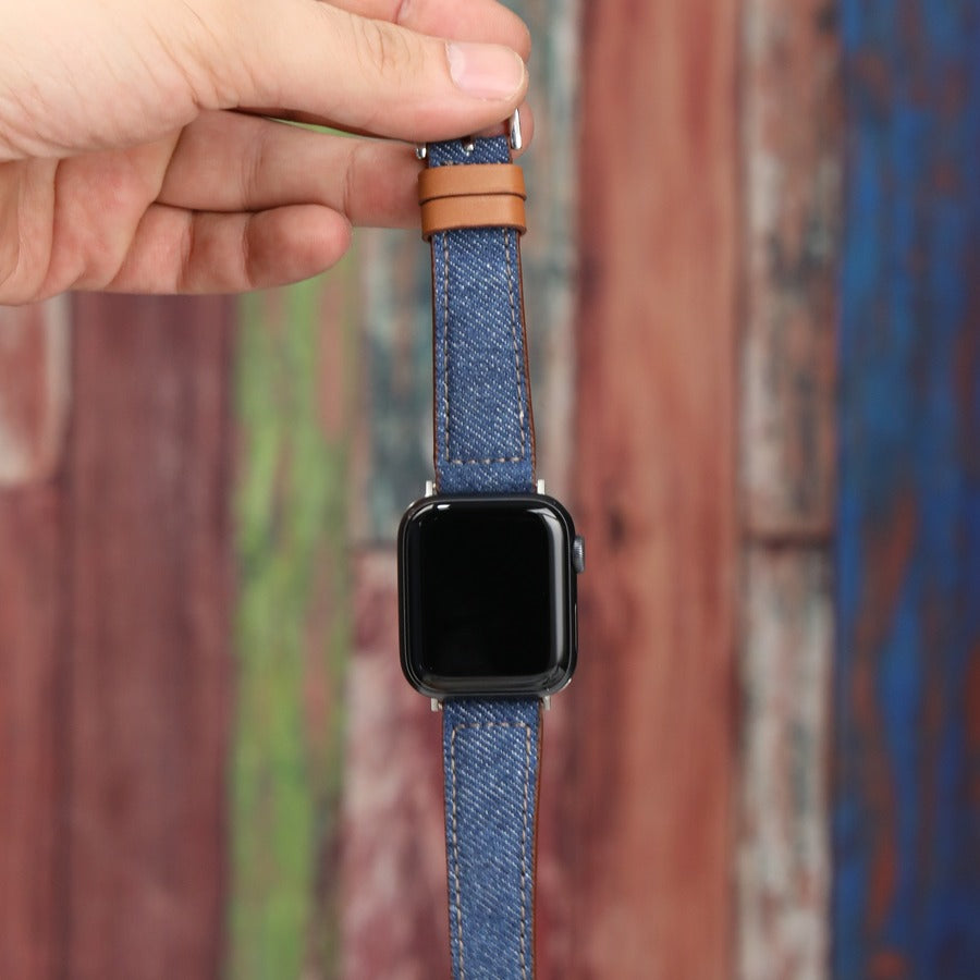 Apple Watch Deri Kordon -  Lacivert Denim