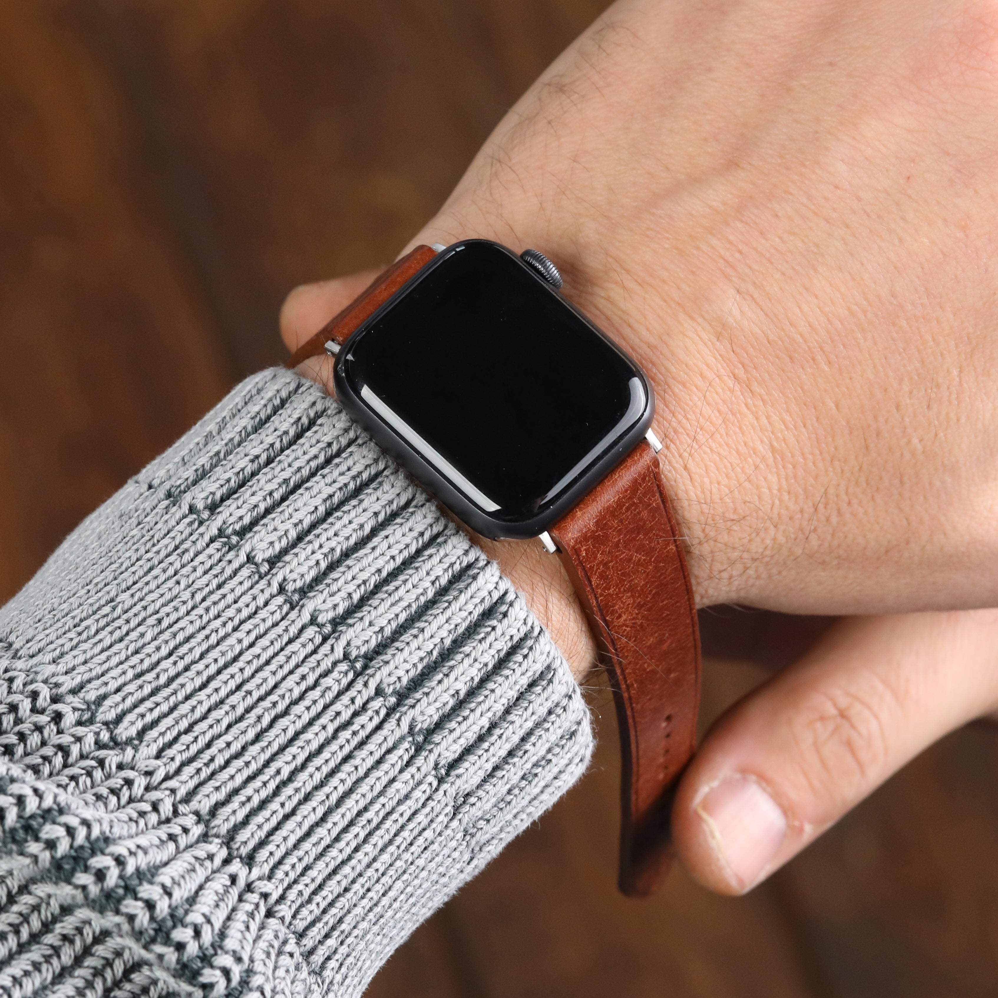 Apple Watch Deri Kordon - Pueblo Minimal K. Kahverengi