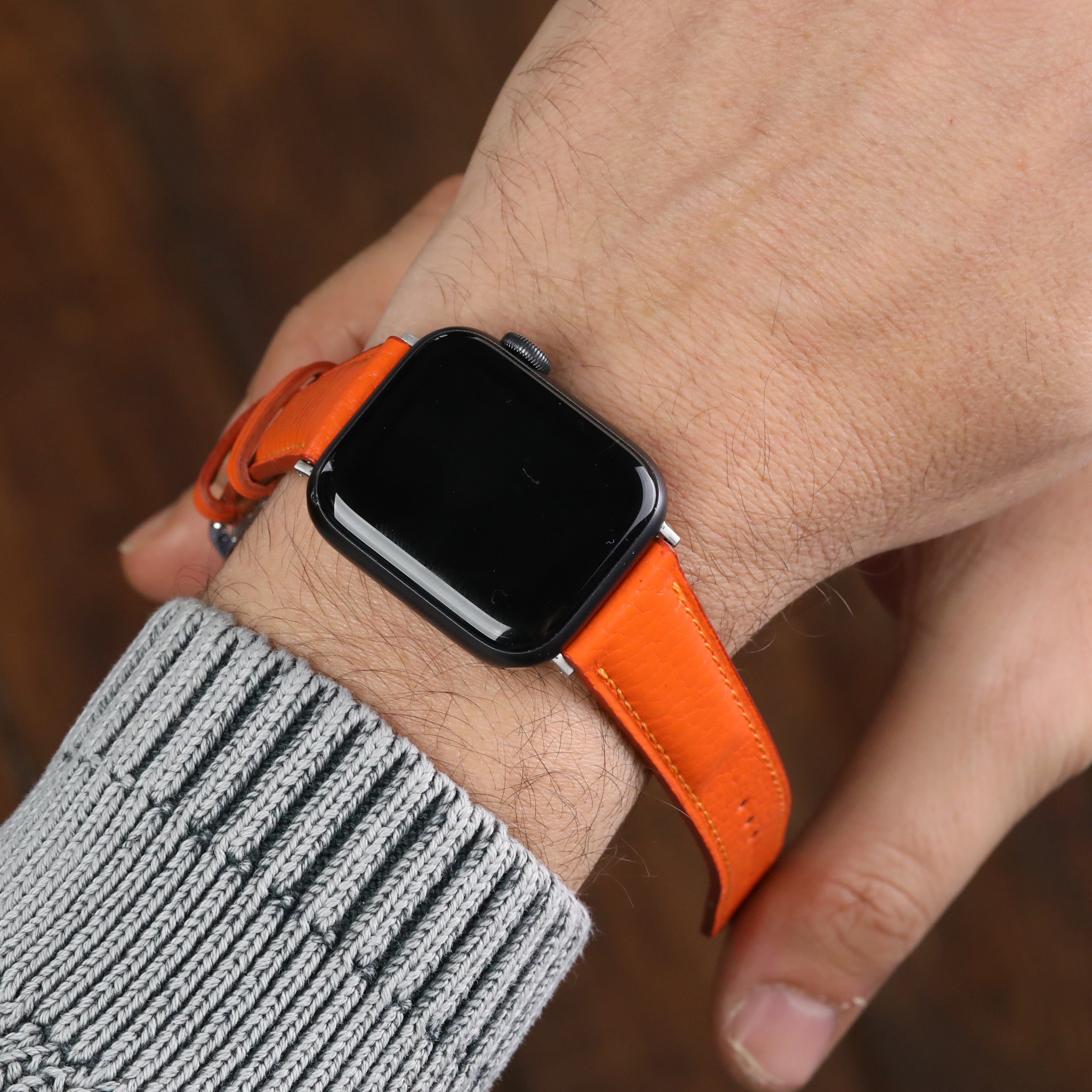 Apple Watch Deri Kordon - Togo Turuncu