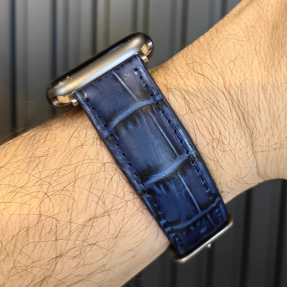 Apple Watch Deri Kordon - Lacivert Kroko - ONYWATCH