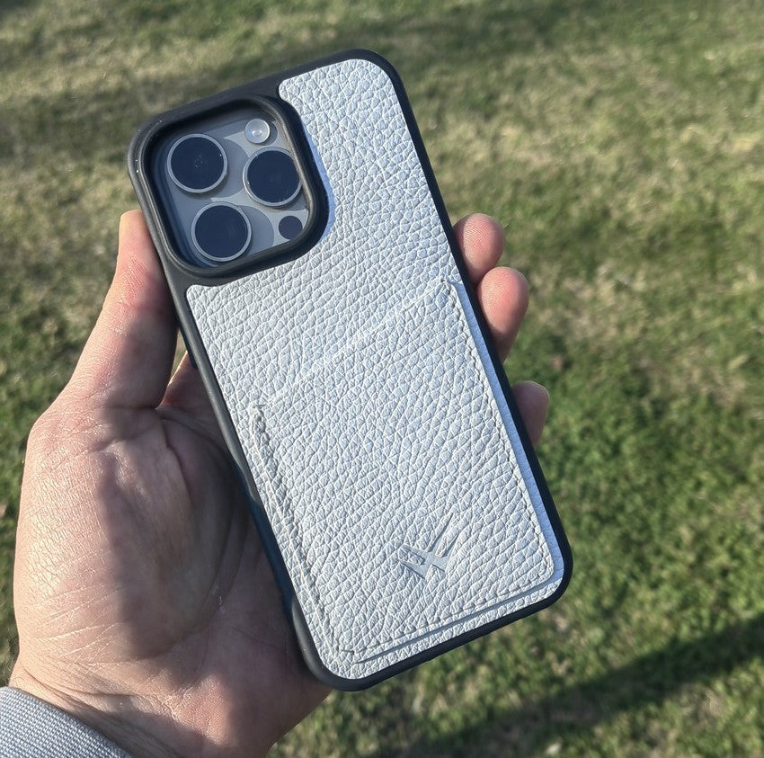 Hurley Beyaz Kartlıklı iPhone Deri Kılıf