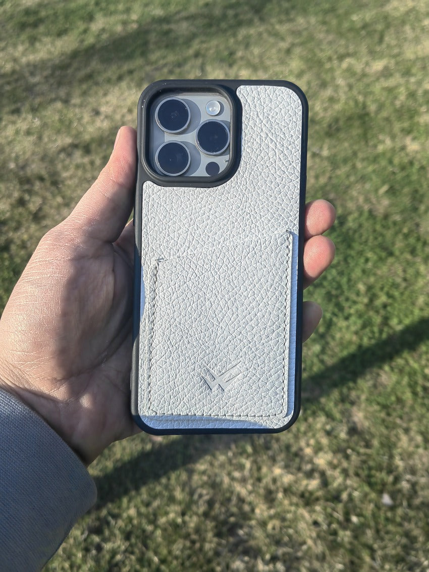 Hurley Beyaz Kartlıklı iPhone Deri Kılıf