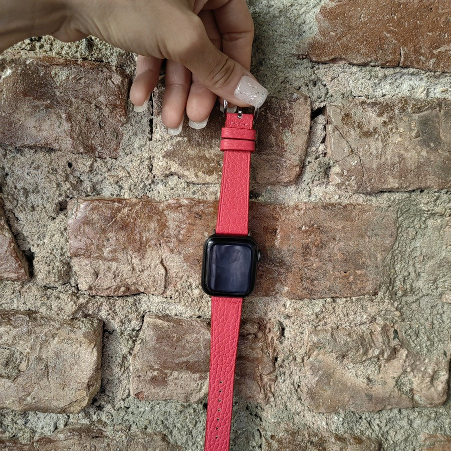 Apple Watch Deri Kordon - Togo Minimal Pembe