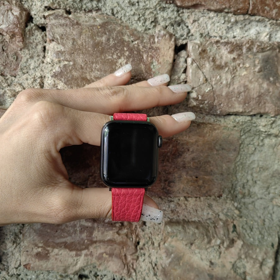 Apple Watch Deri Kordon - Togo Minimal Pembe