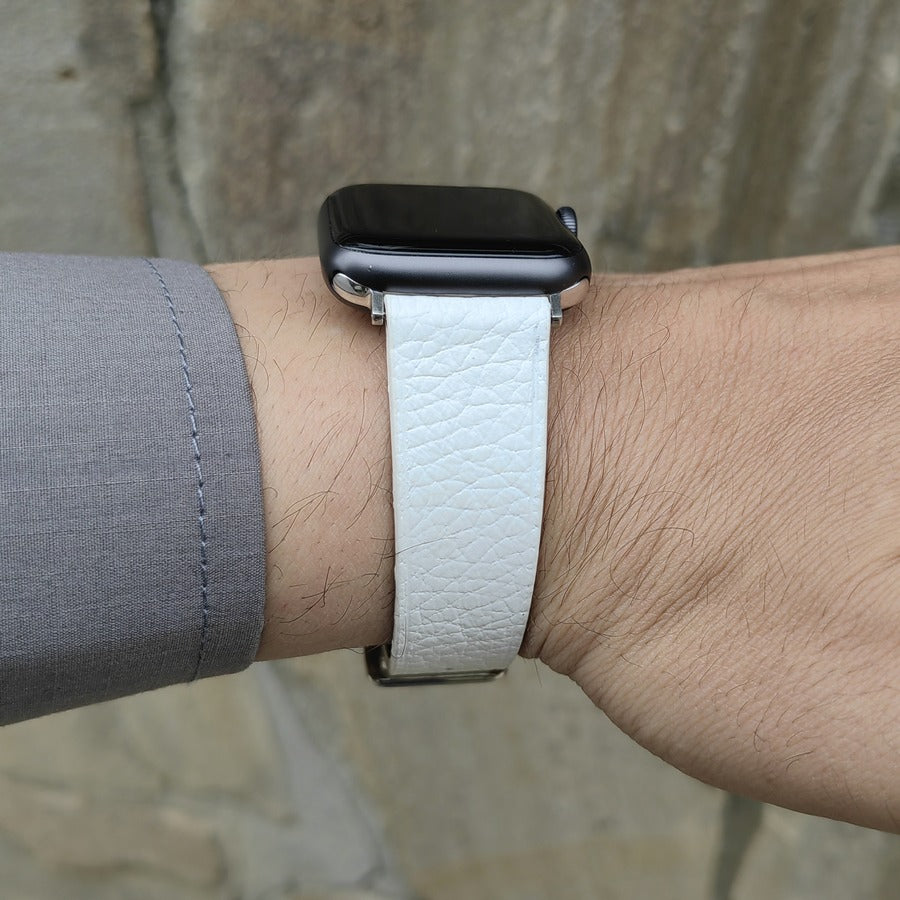 Apple Watch Deri Kordon - Togo Minimal Krem