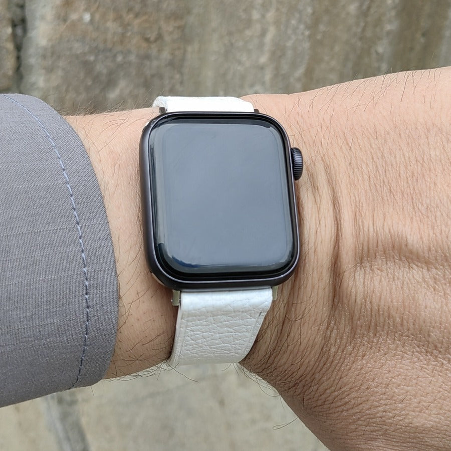 Apple Watch Deri Kordon - Togo Minimal Krem