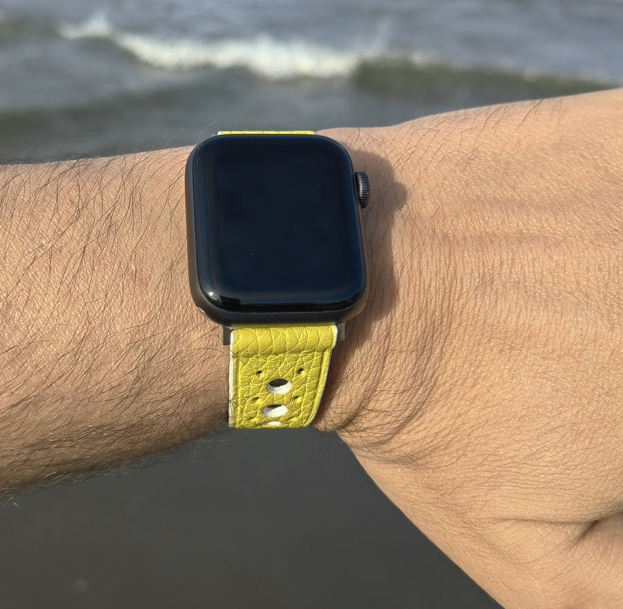 Apple Watch Rally Sarı Deri Kordon