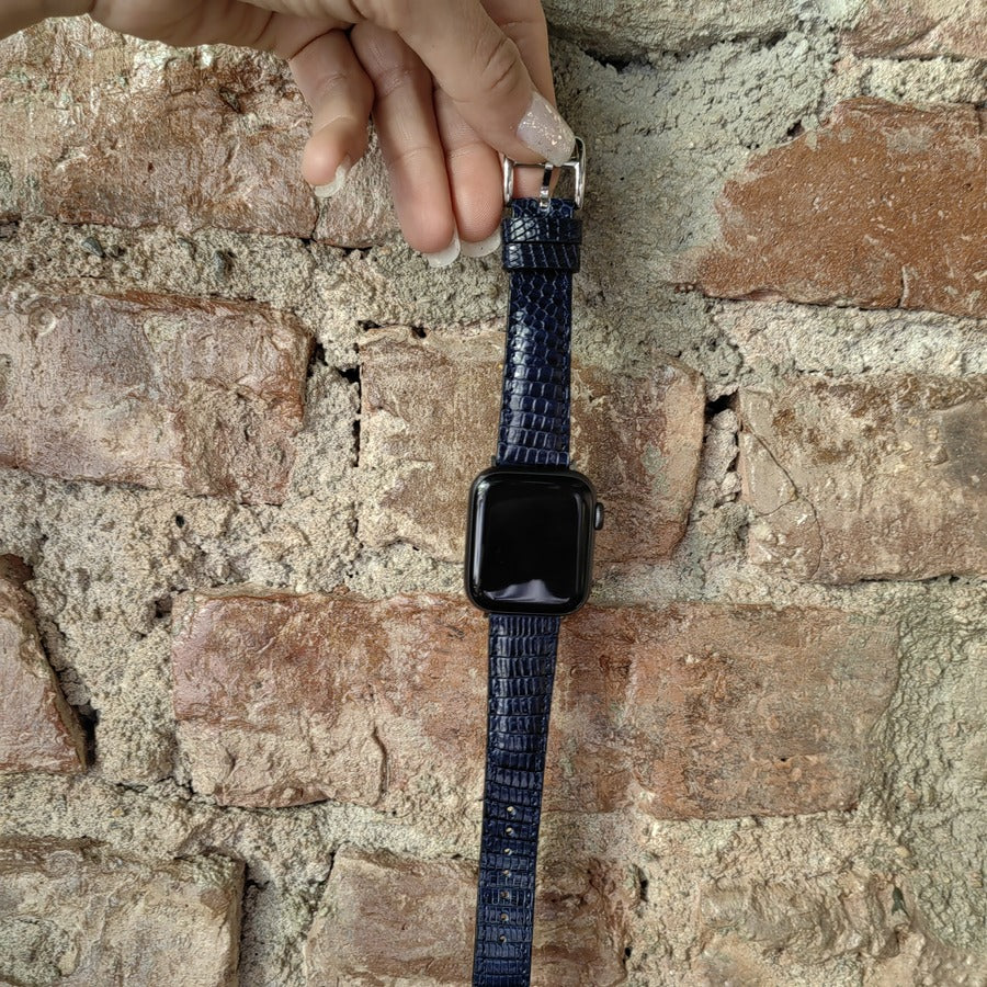 Apple Watch Kordon - Gerçek Kertenkele Derisi Lacivert