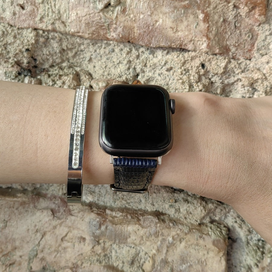 Apple Watch Kordon - Gerçek Kertenkele Derisi Lacivert