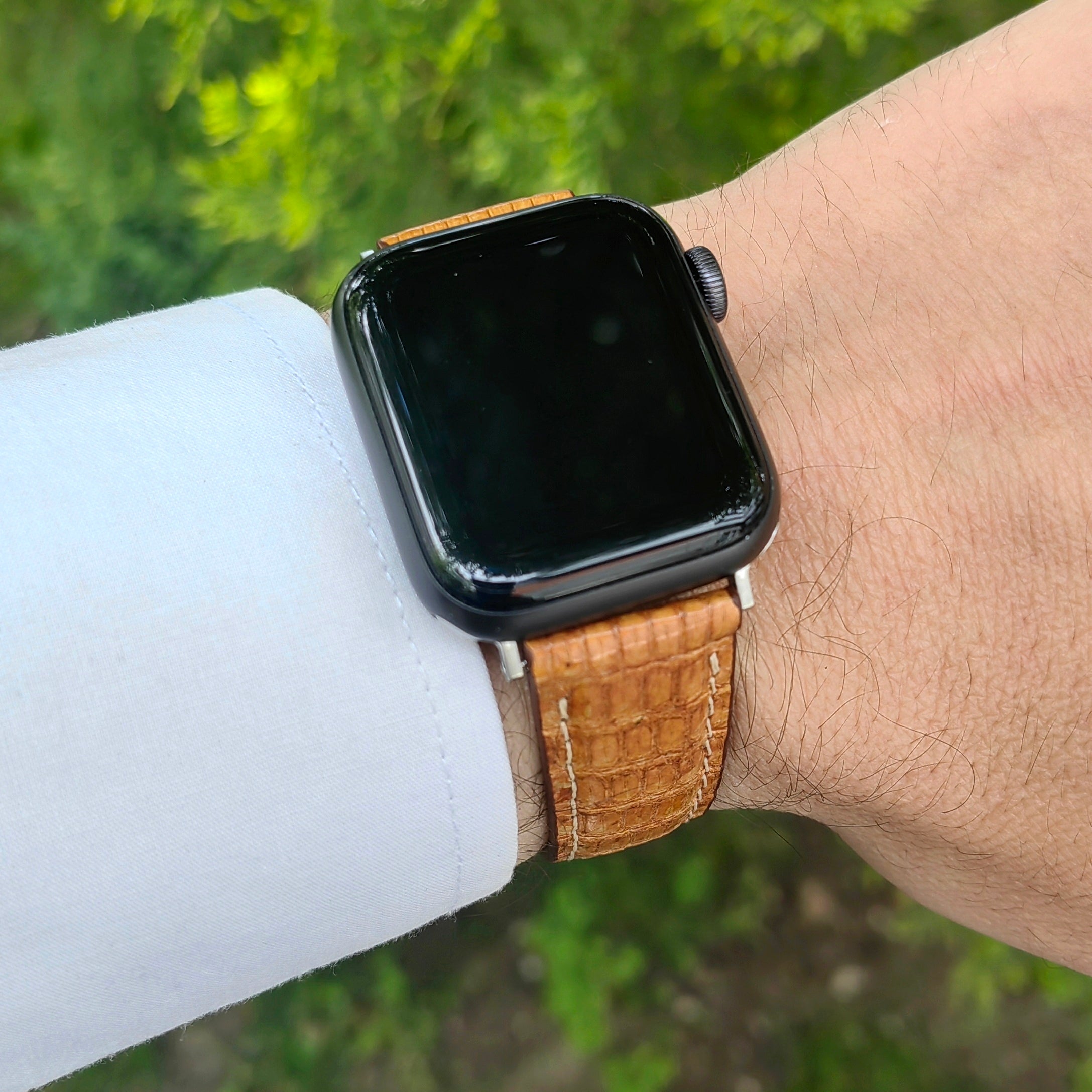 Apple Watch Kordon - Gerçek Kertenkele Derisi Taba