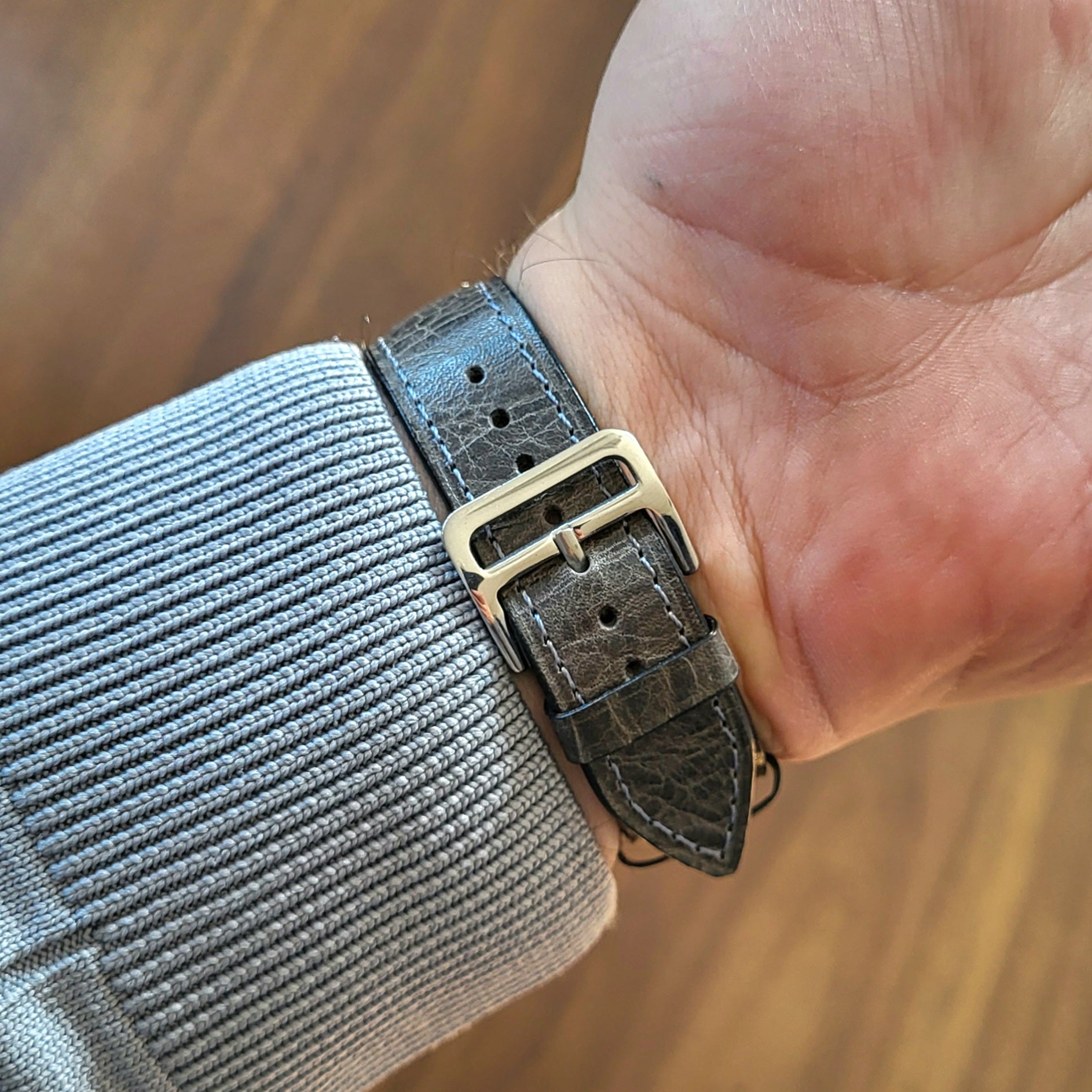 Gerçek deri el yapımı 18 mm saat kordonu 