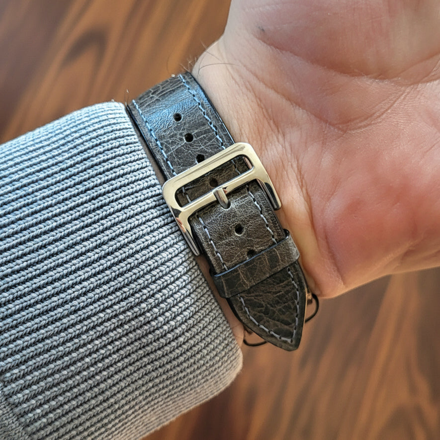 Gerçek deri el yapımı 18 mm saat kordonu 