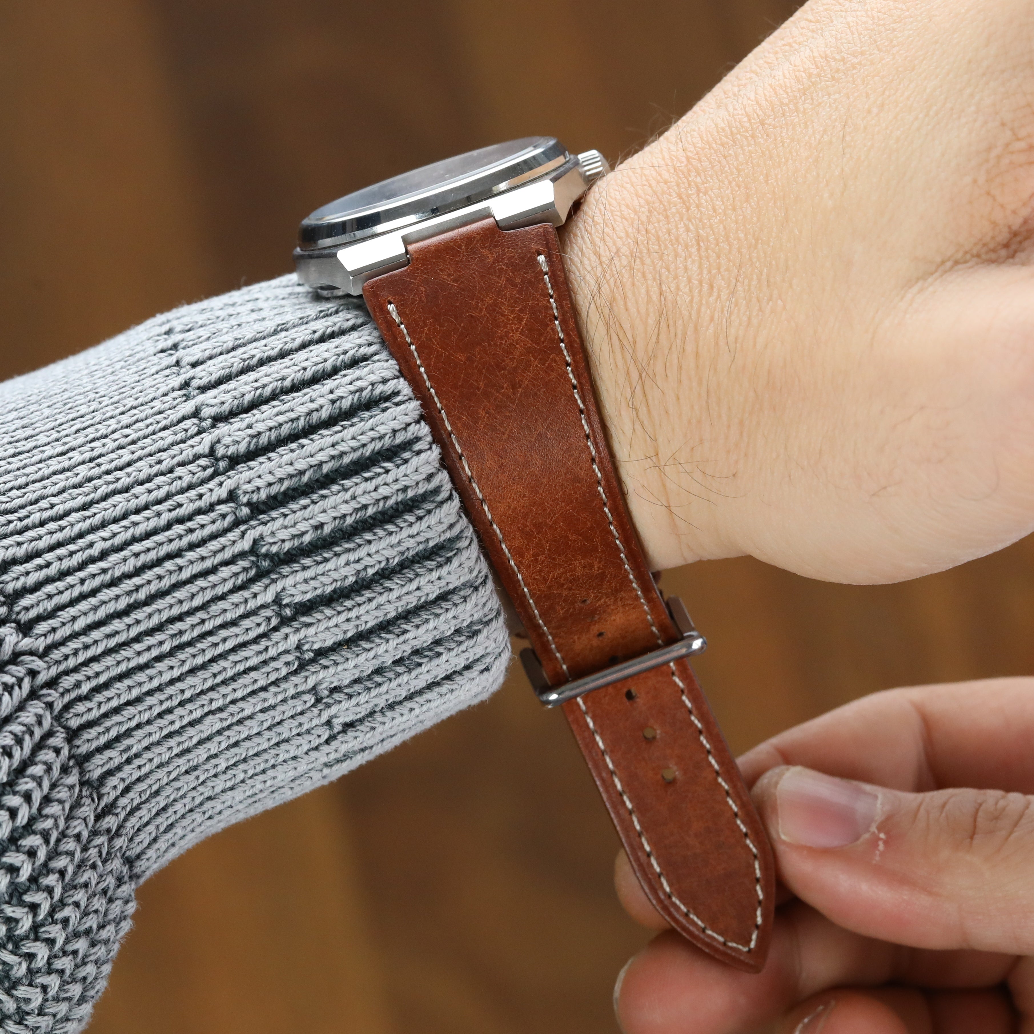 Dana derisi kahverengi prx uyumlu deri kordon