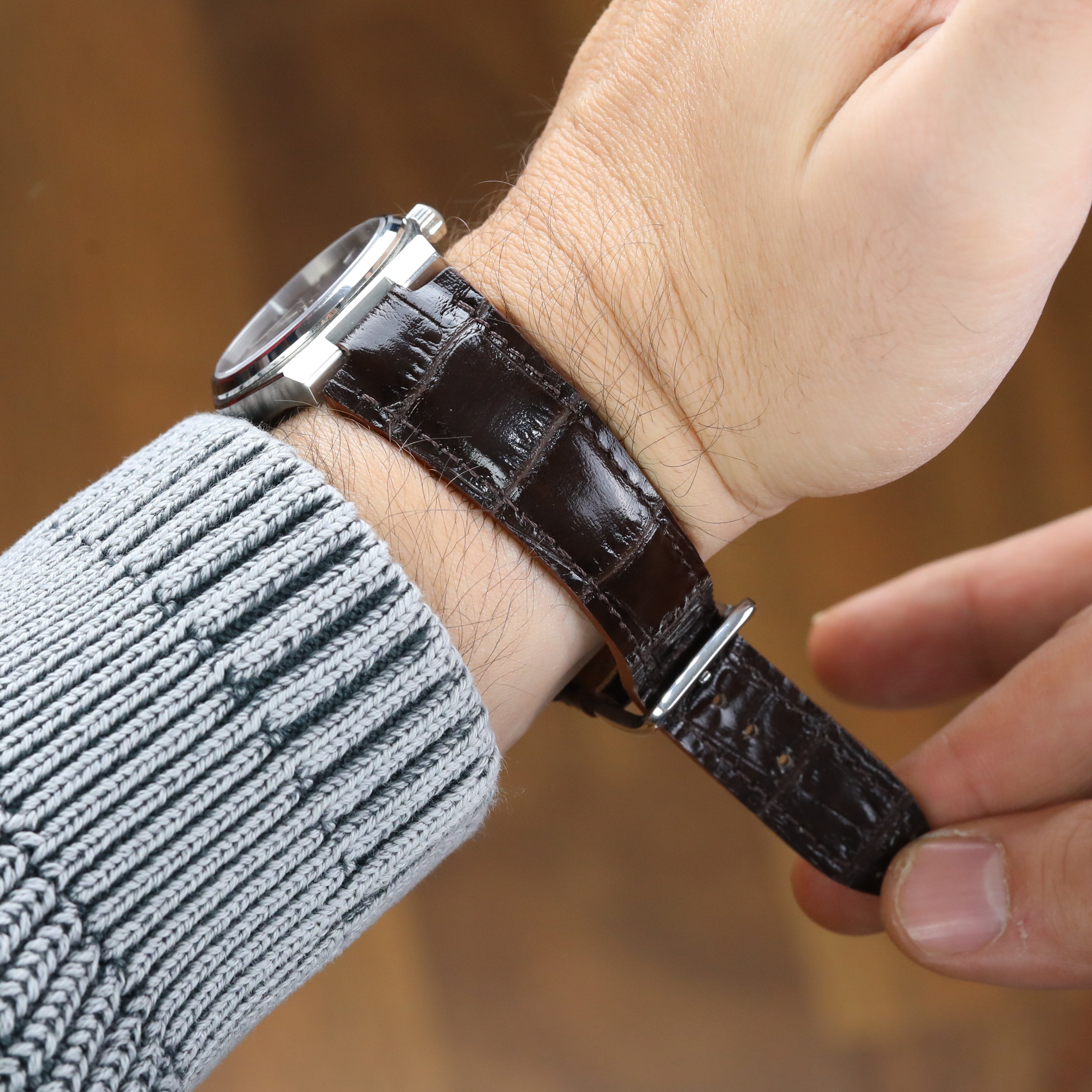 Kahverengi renkli Prx uyumlu deri kordon