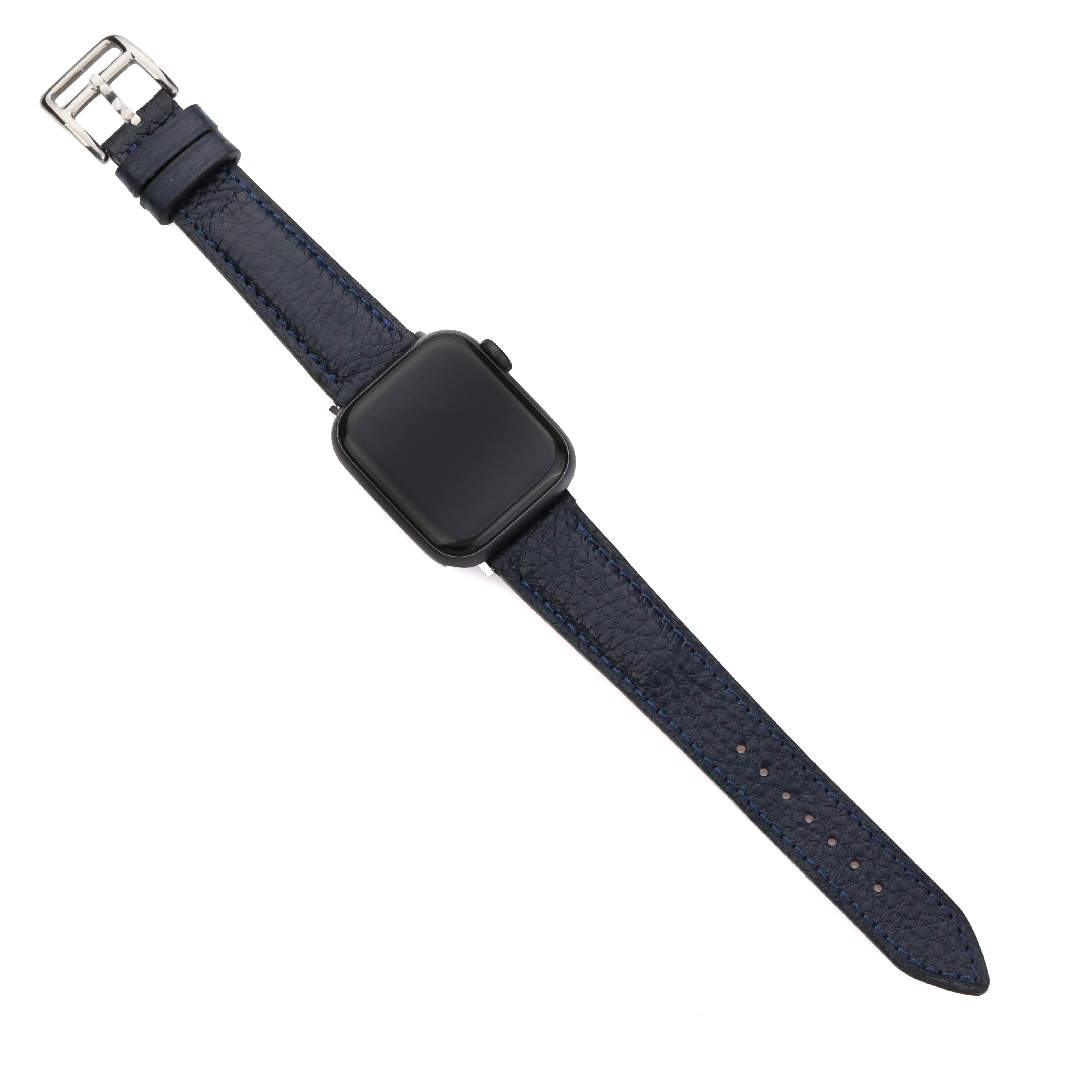 Apple Watch Uyumlu Deri Kordon - Togo Lacivert