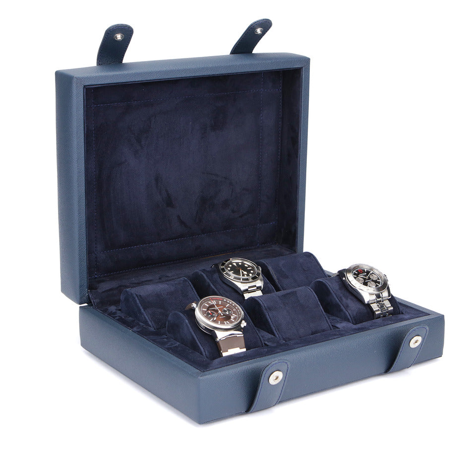 lacivert renkli gerçek derisi saat organizeri